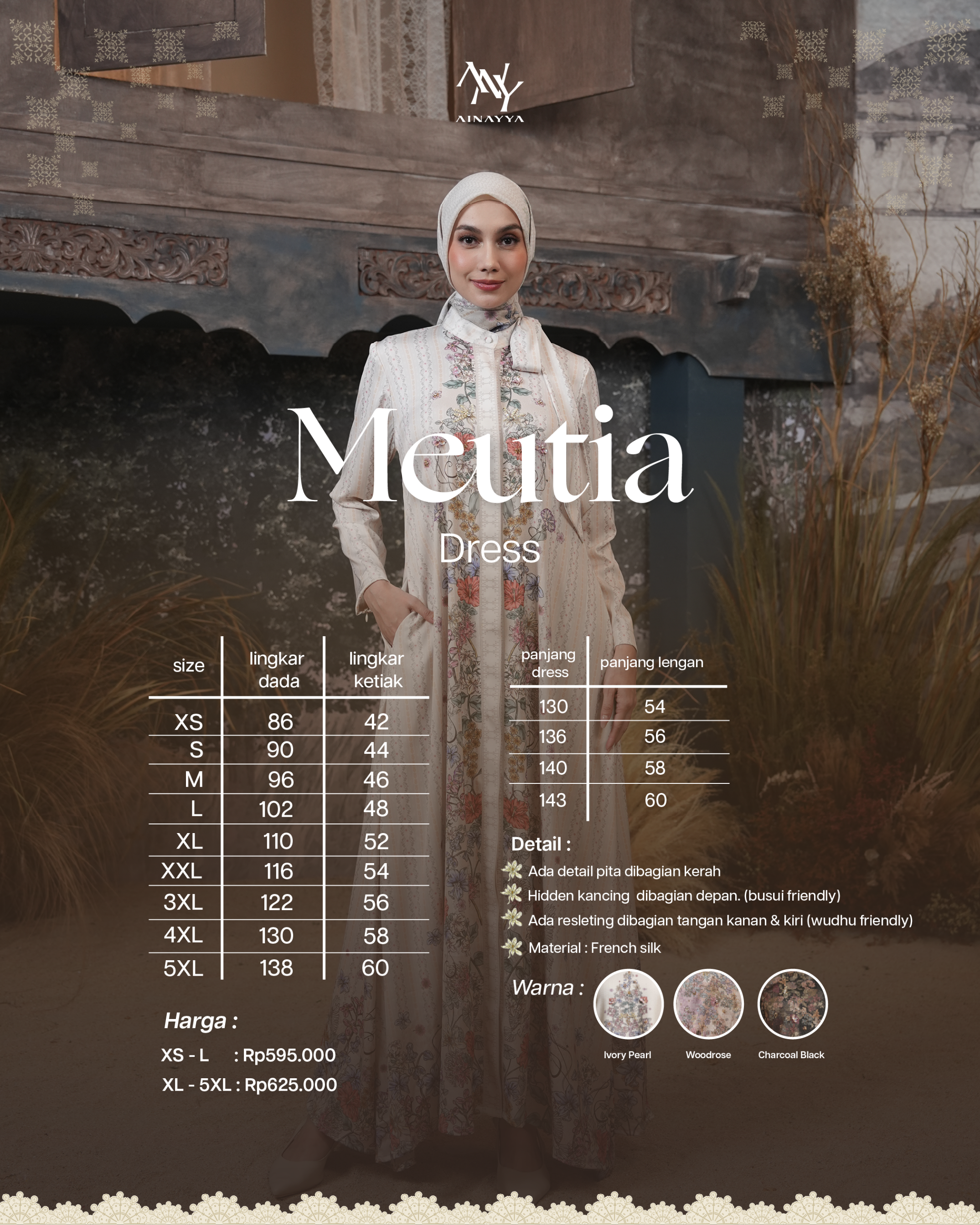 Meutia Dress in Woodrose