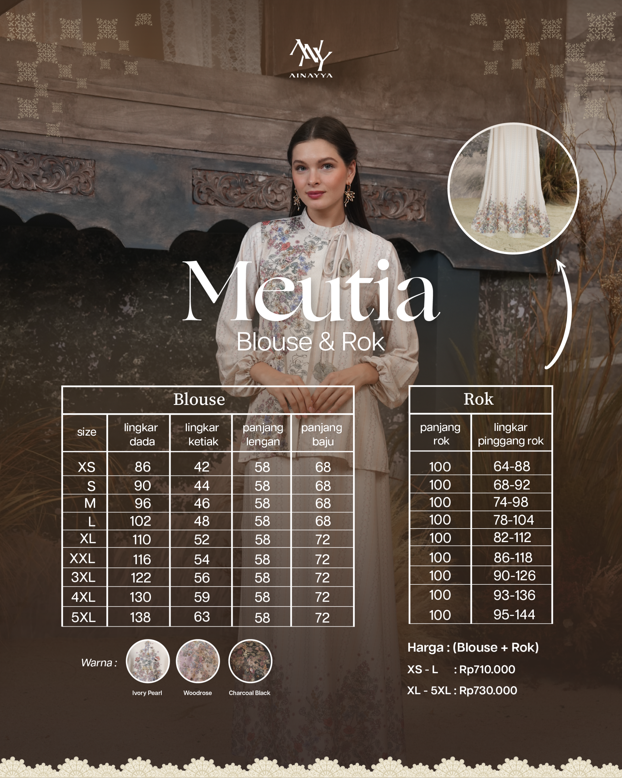 Meutia One Set in Charcoal Black