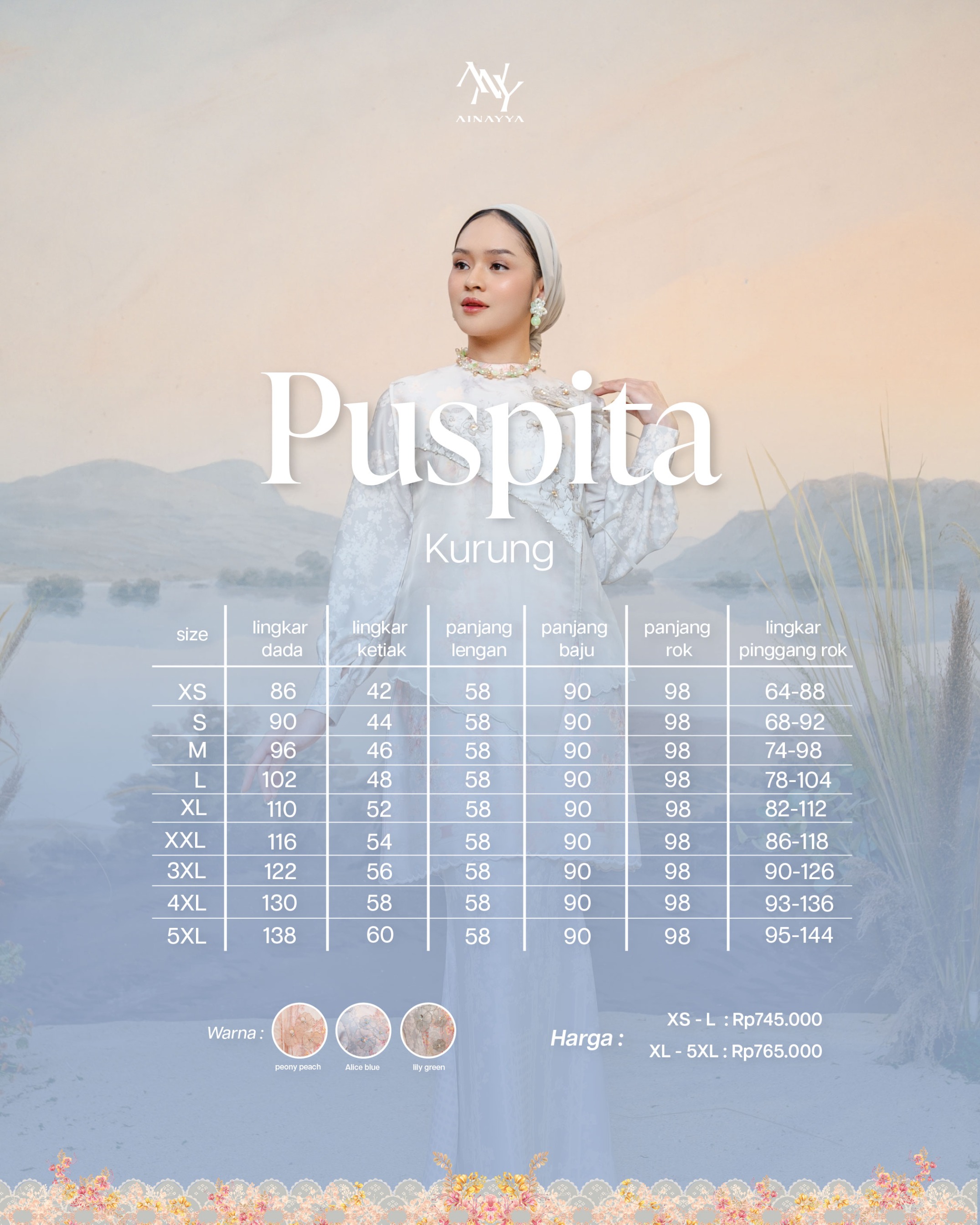 PO Puspita Kurung in Peony Peach