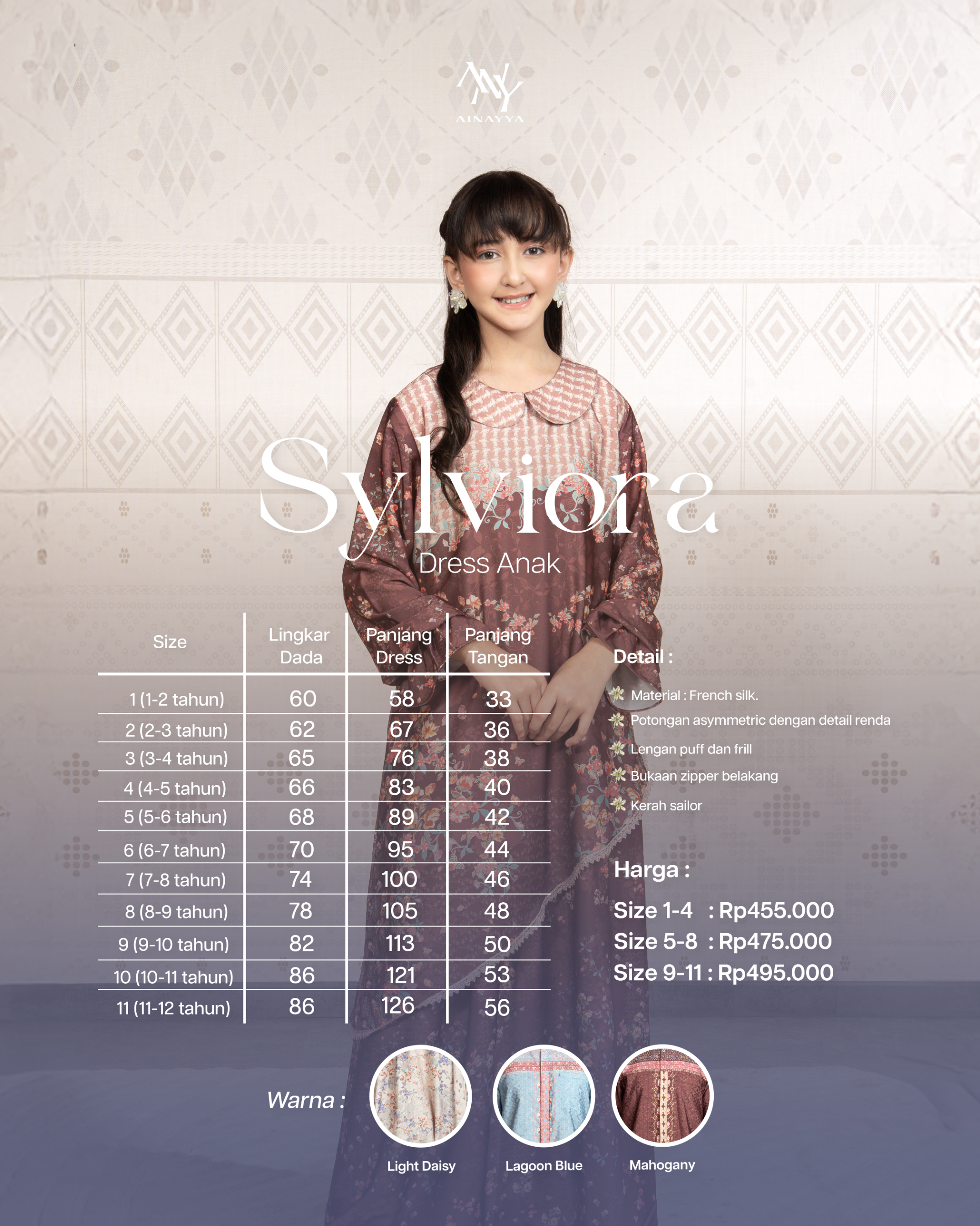 Sylviora Dress Anak in Light Daisy