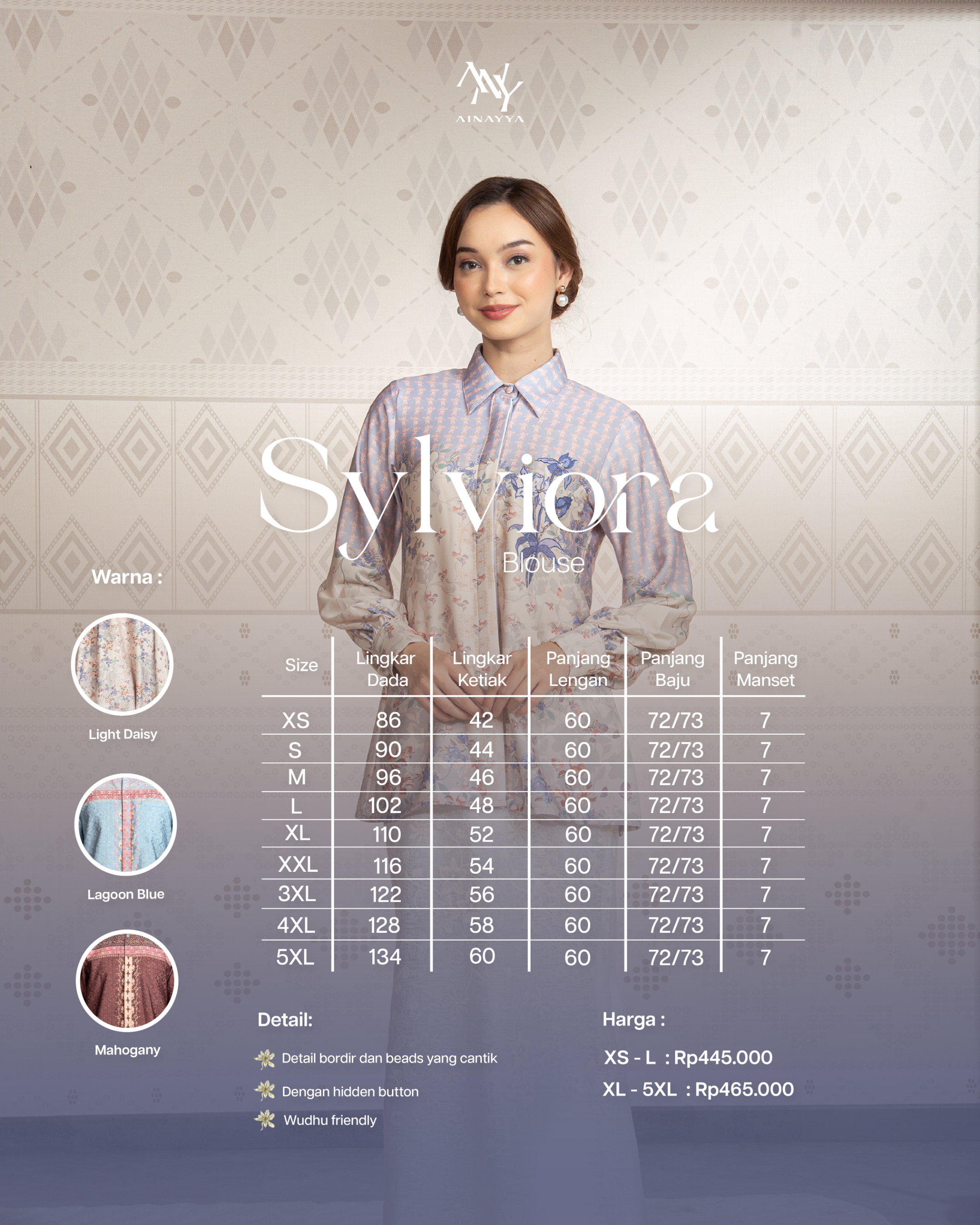 Sylviora Blouse in Lagoon Blue