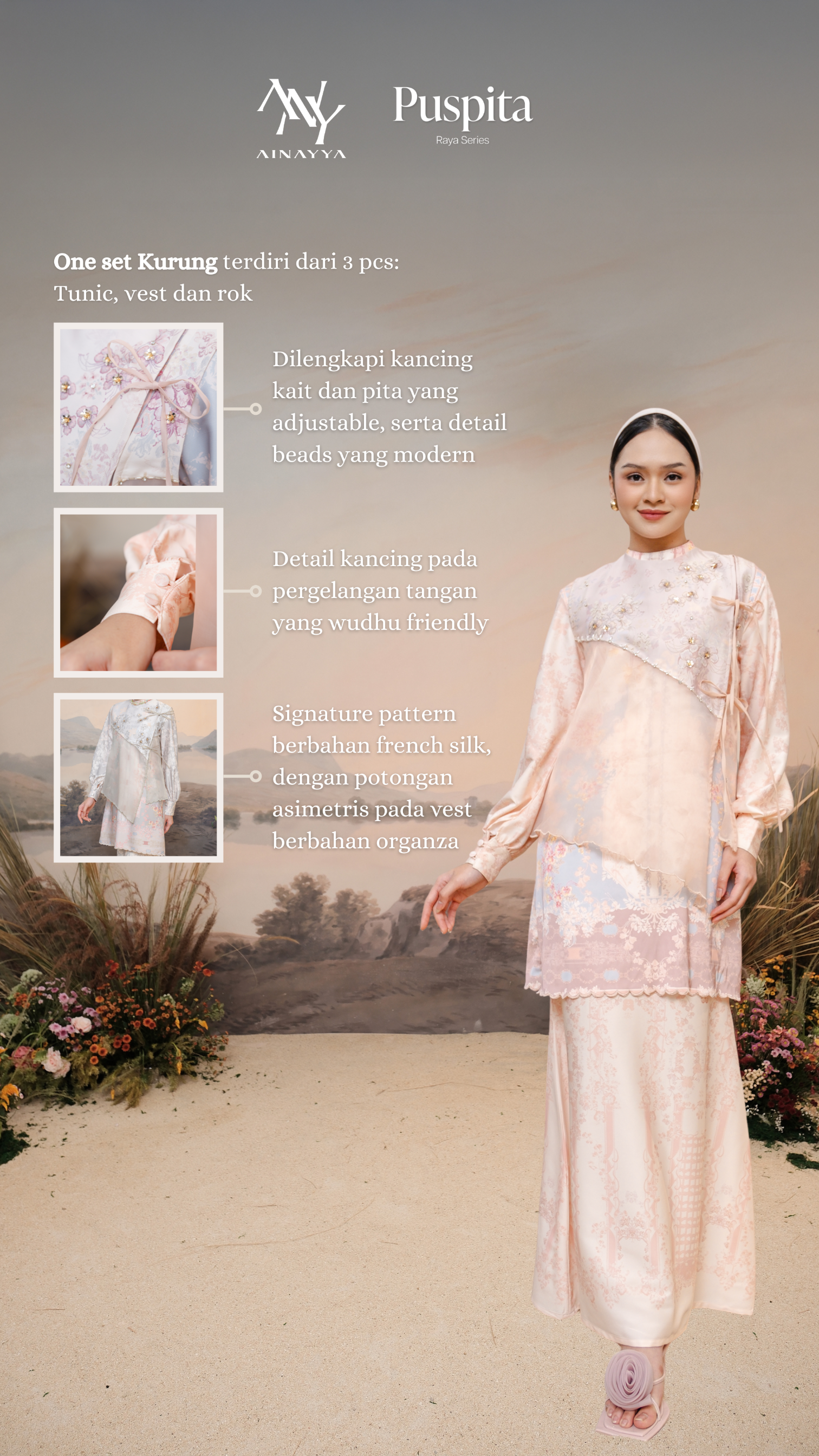 PO Puspita Kurung in Lily Green