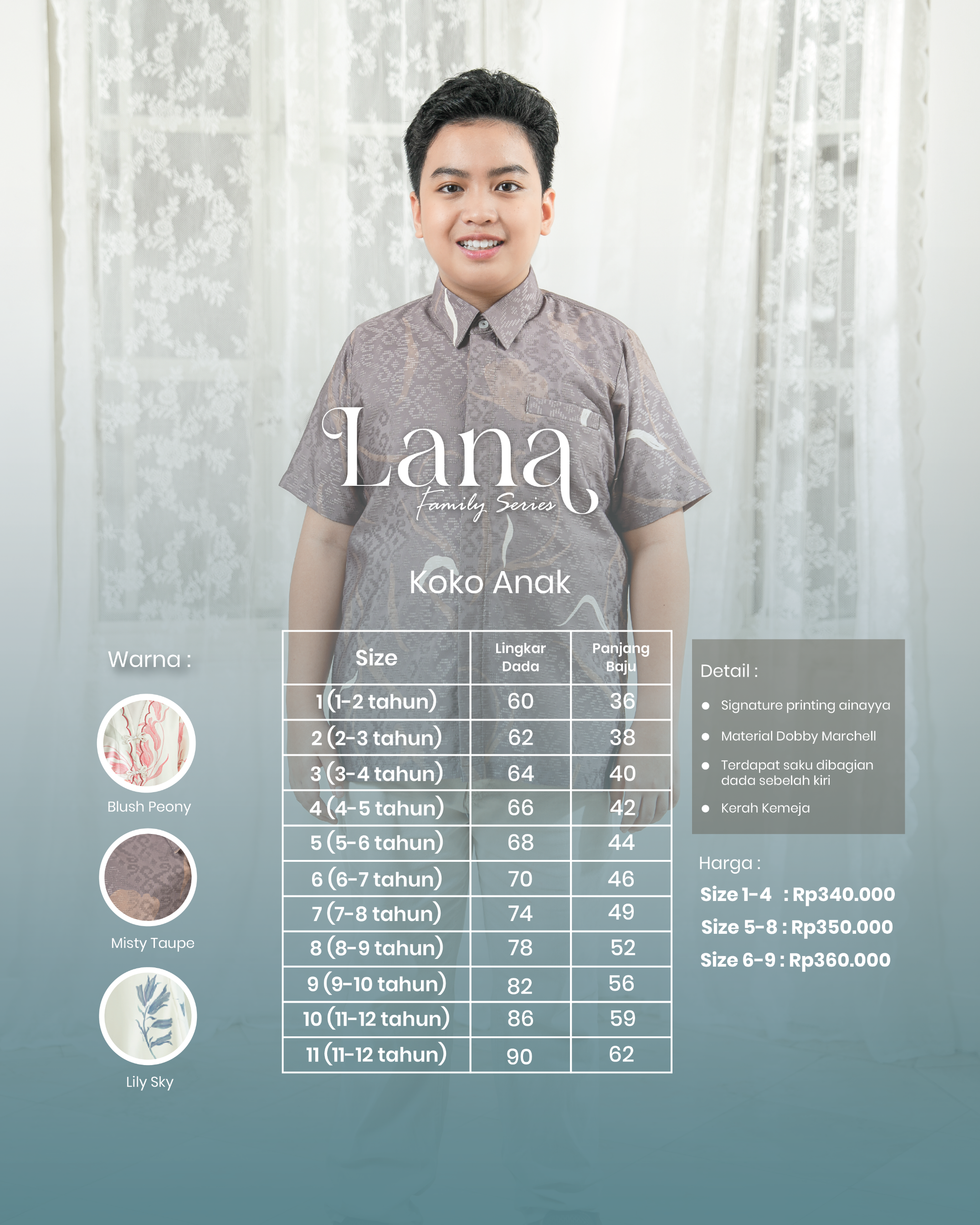 PO Lana Shirt Boys in Lily Sky