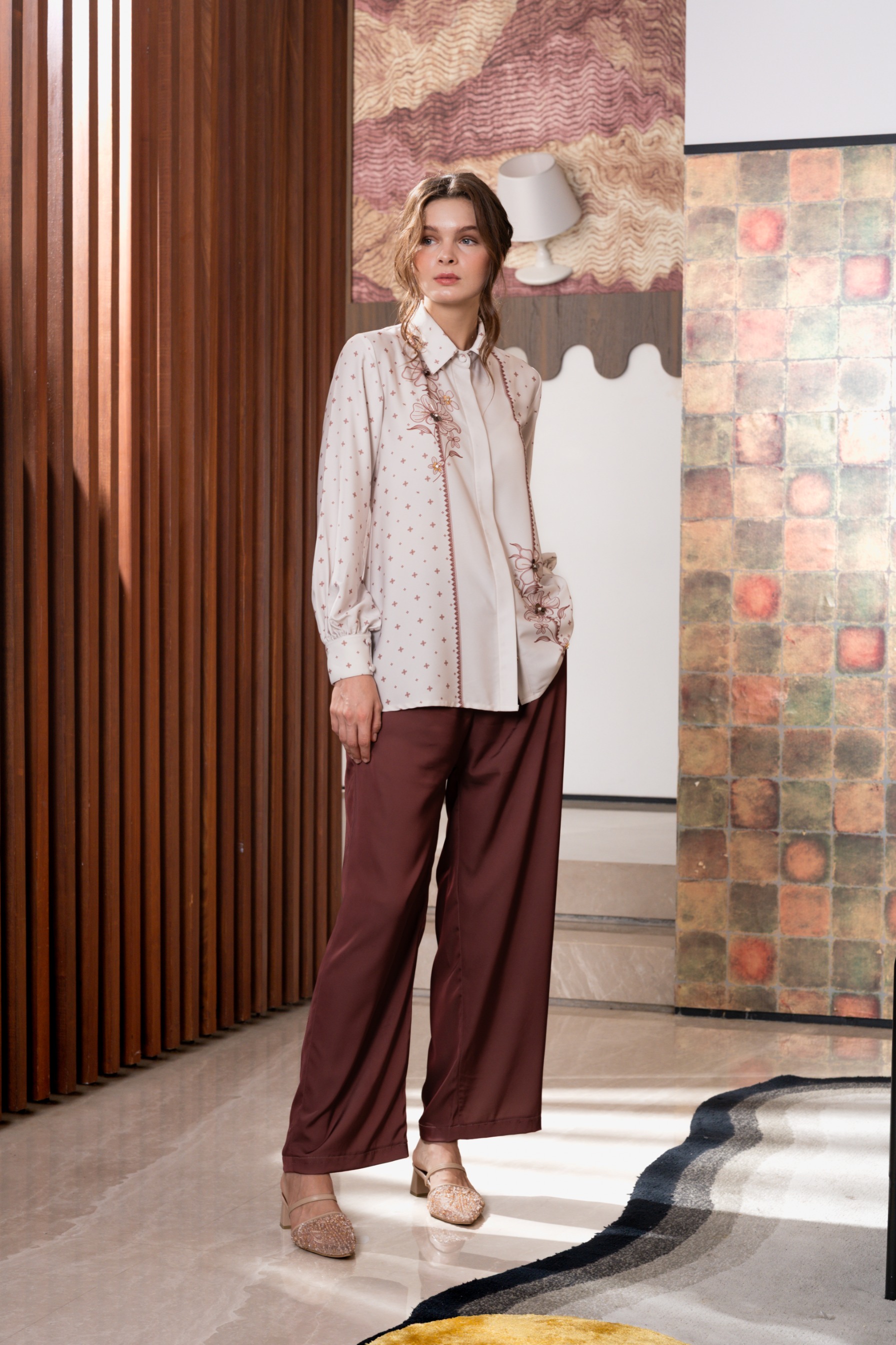 Althea Blouse in Velvet Rouge