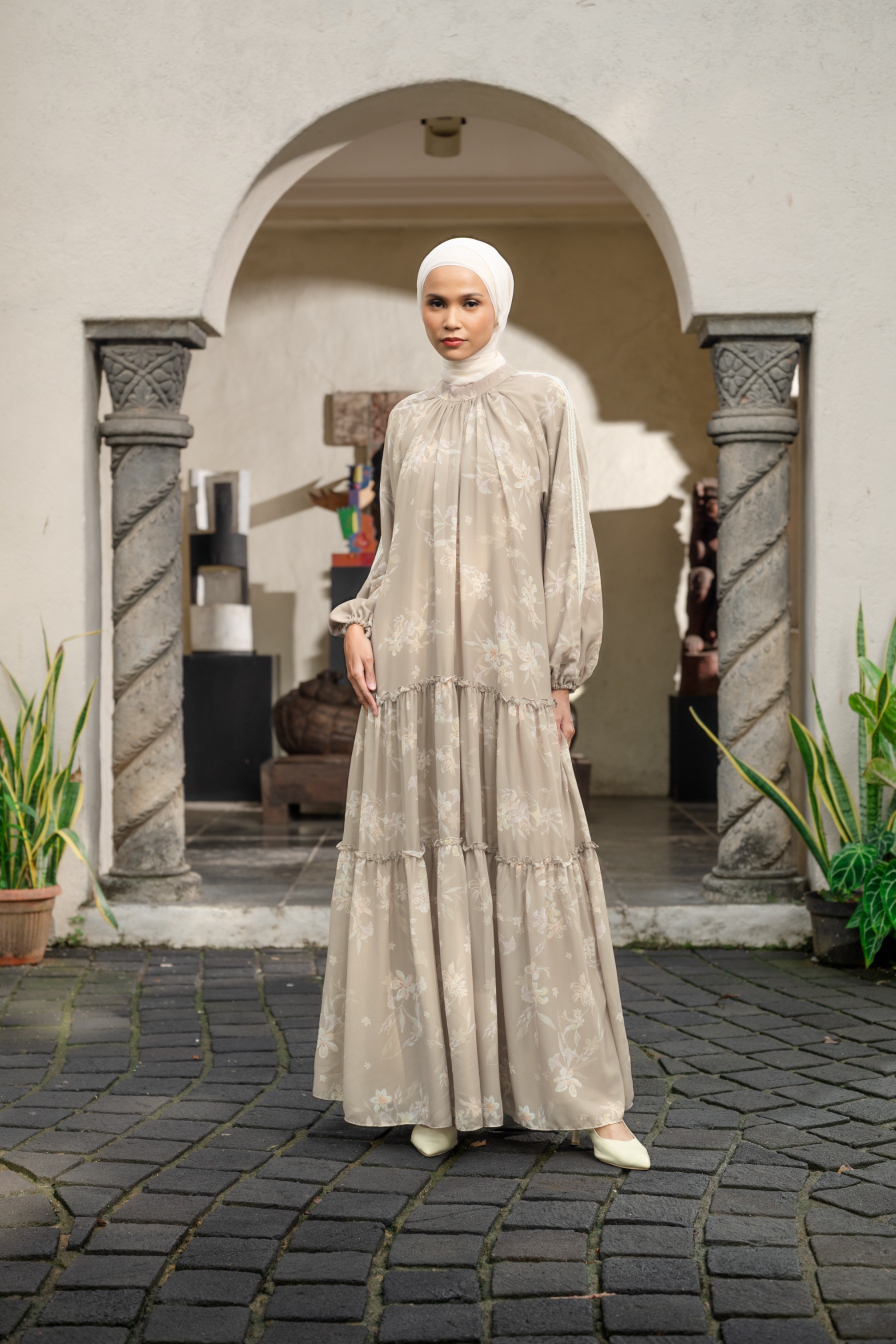 Rona Dress in Olive Stone