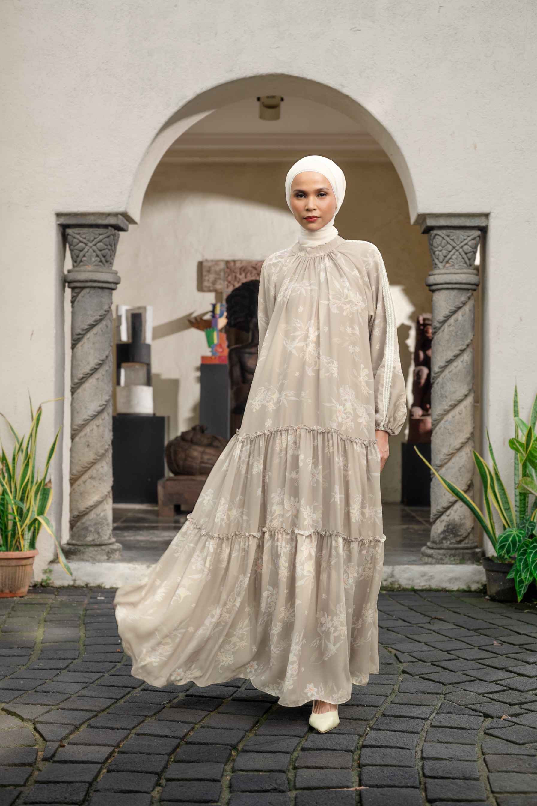 Rona Dress in Olive Stone