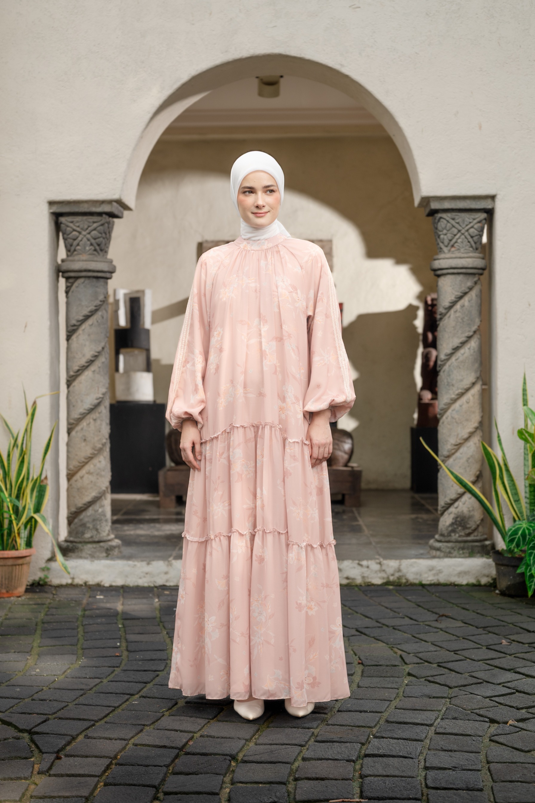Rona Dress in Coral Pink