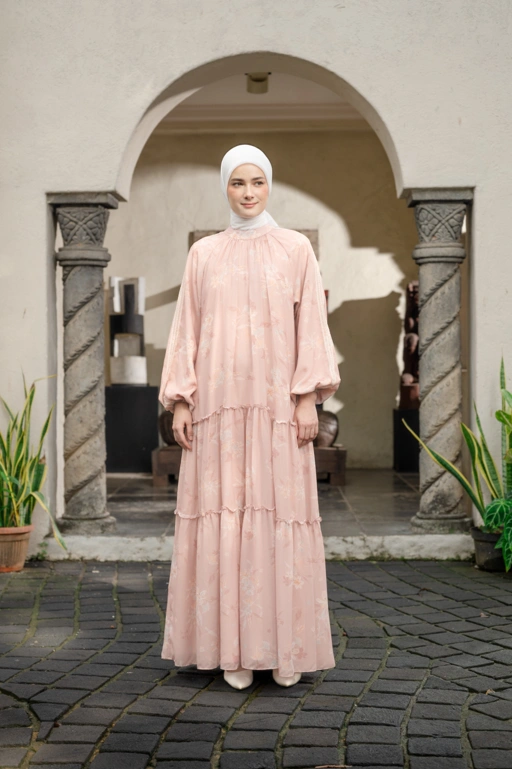 Rona Dress in Coral Pink