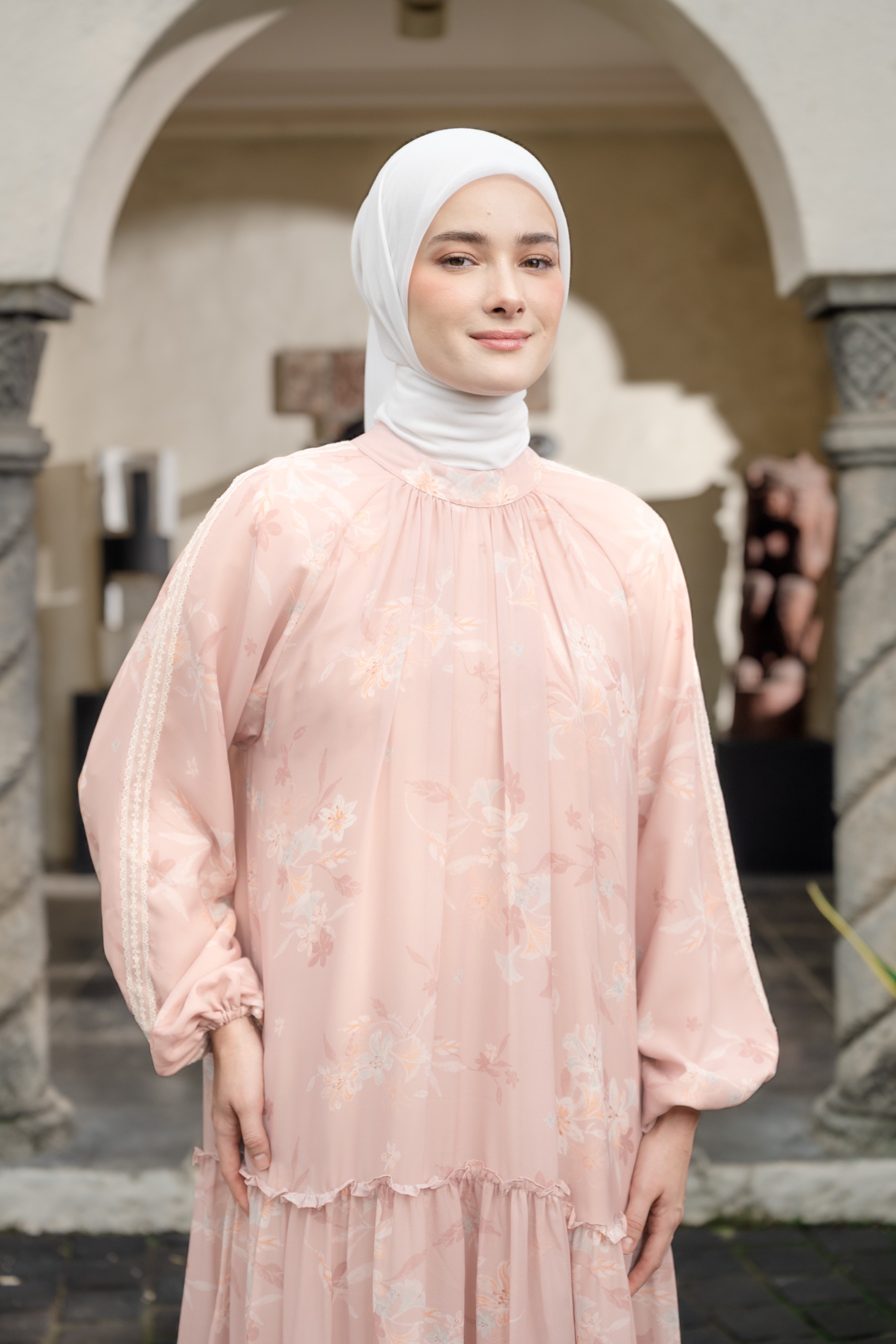 Rona Dress in Coral Pink