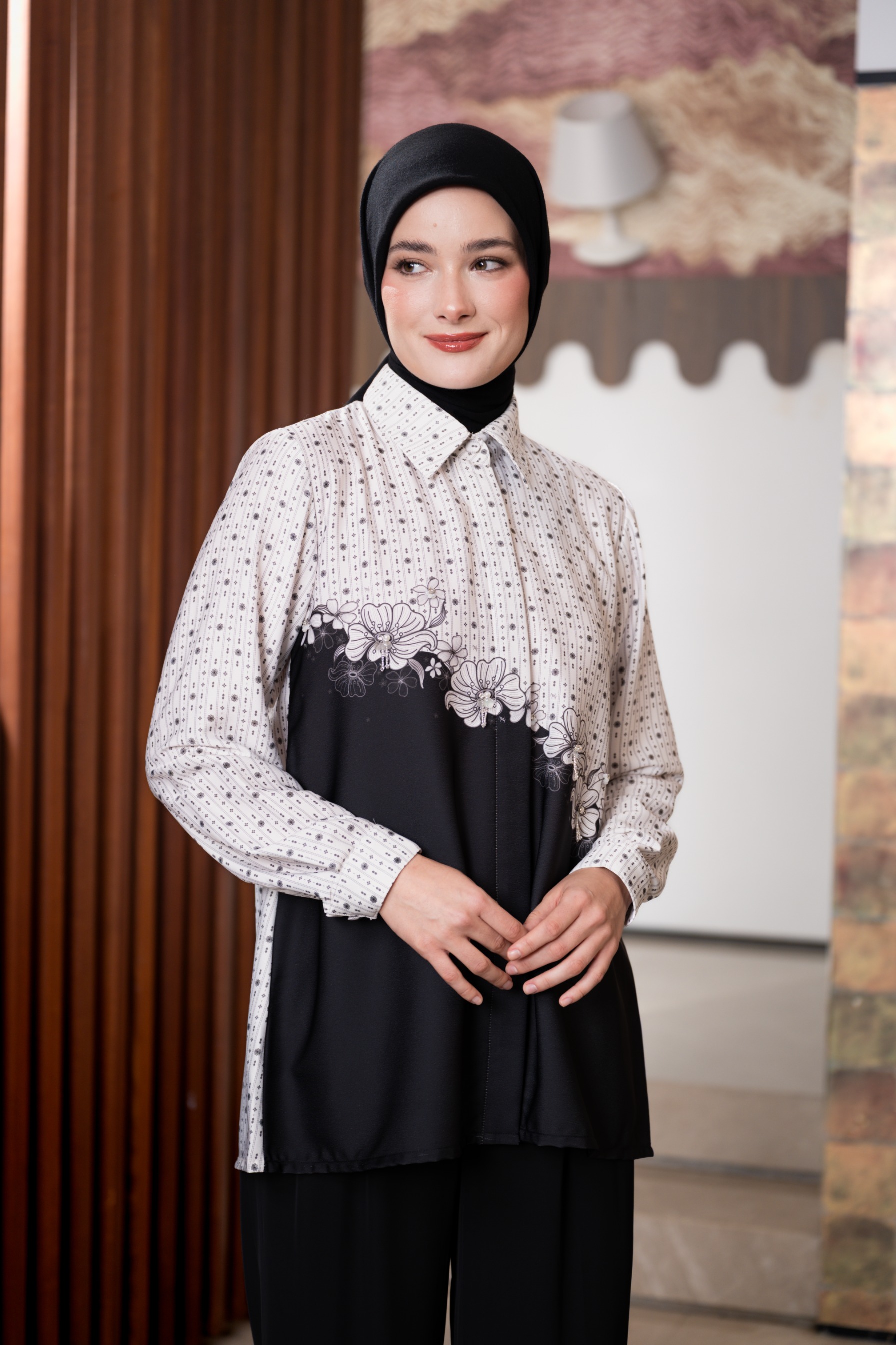 Allie Blouse in Black Coal