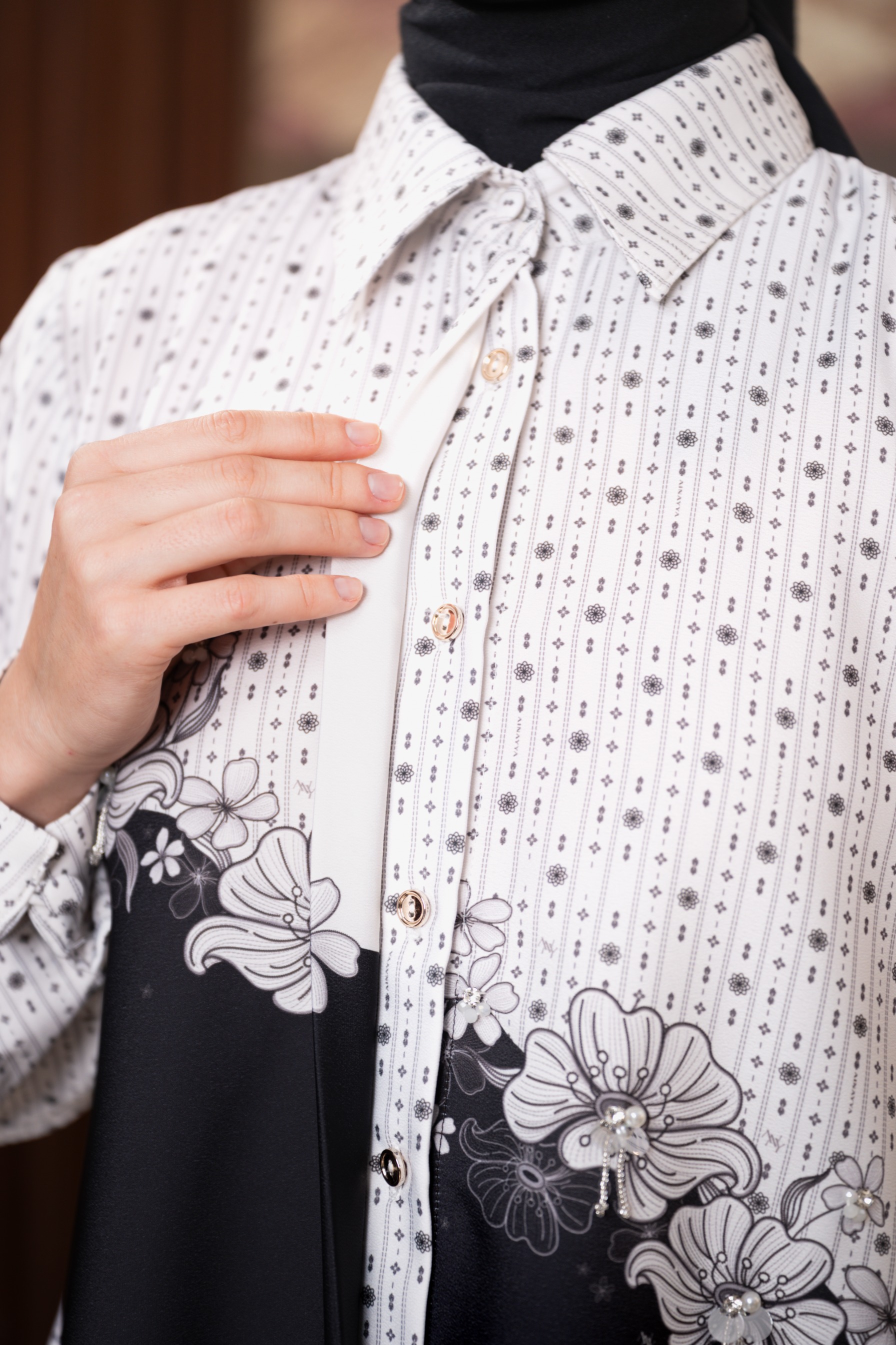 Allie Blouse in Black Coal