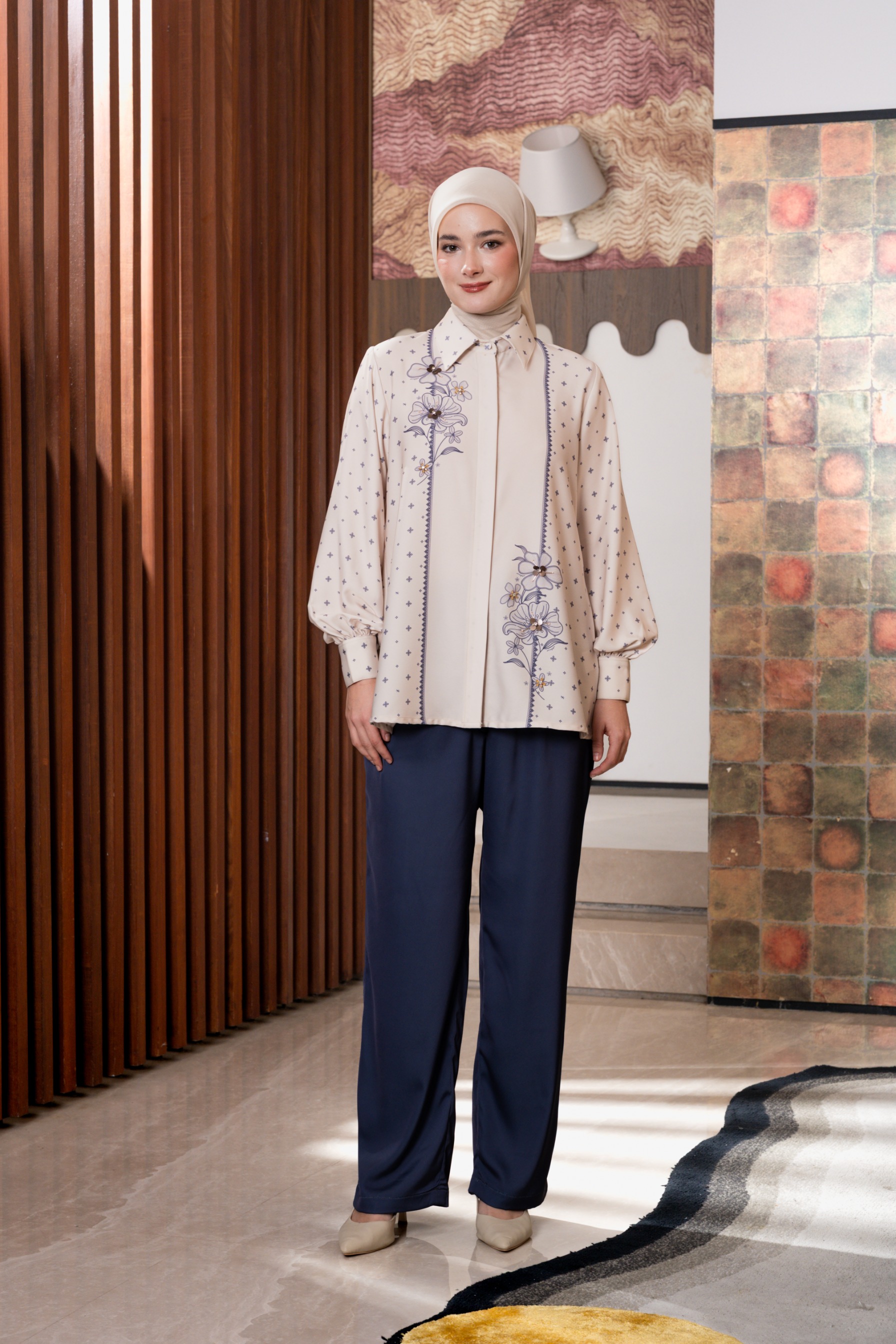 Althea Blouse in Ink Blue