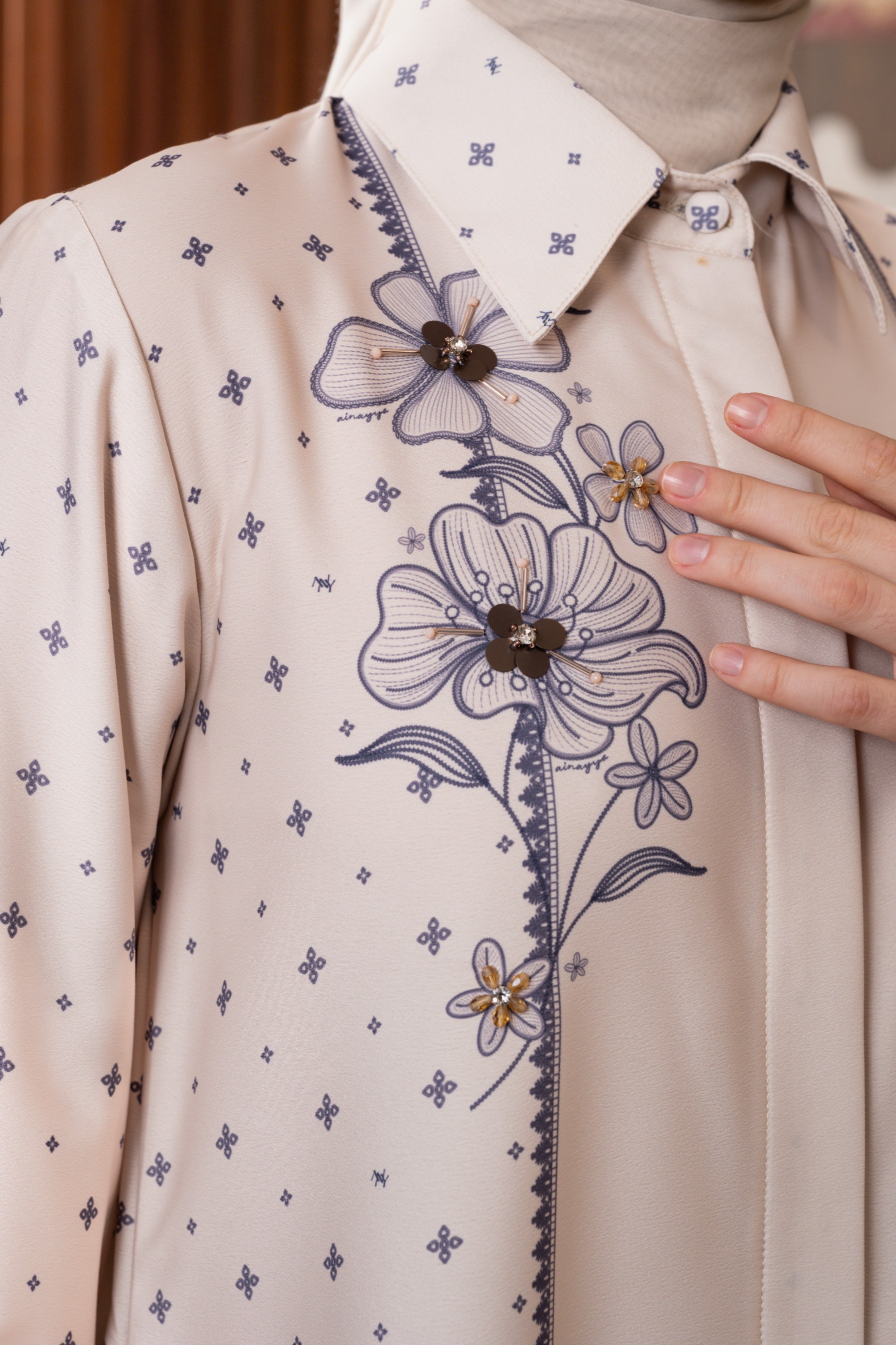 Althea Blouse in Ink Blue
