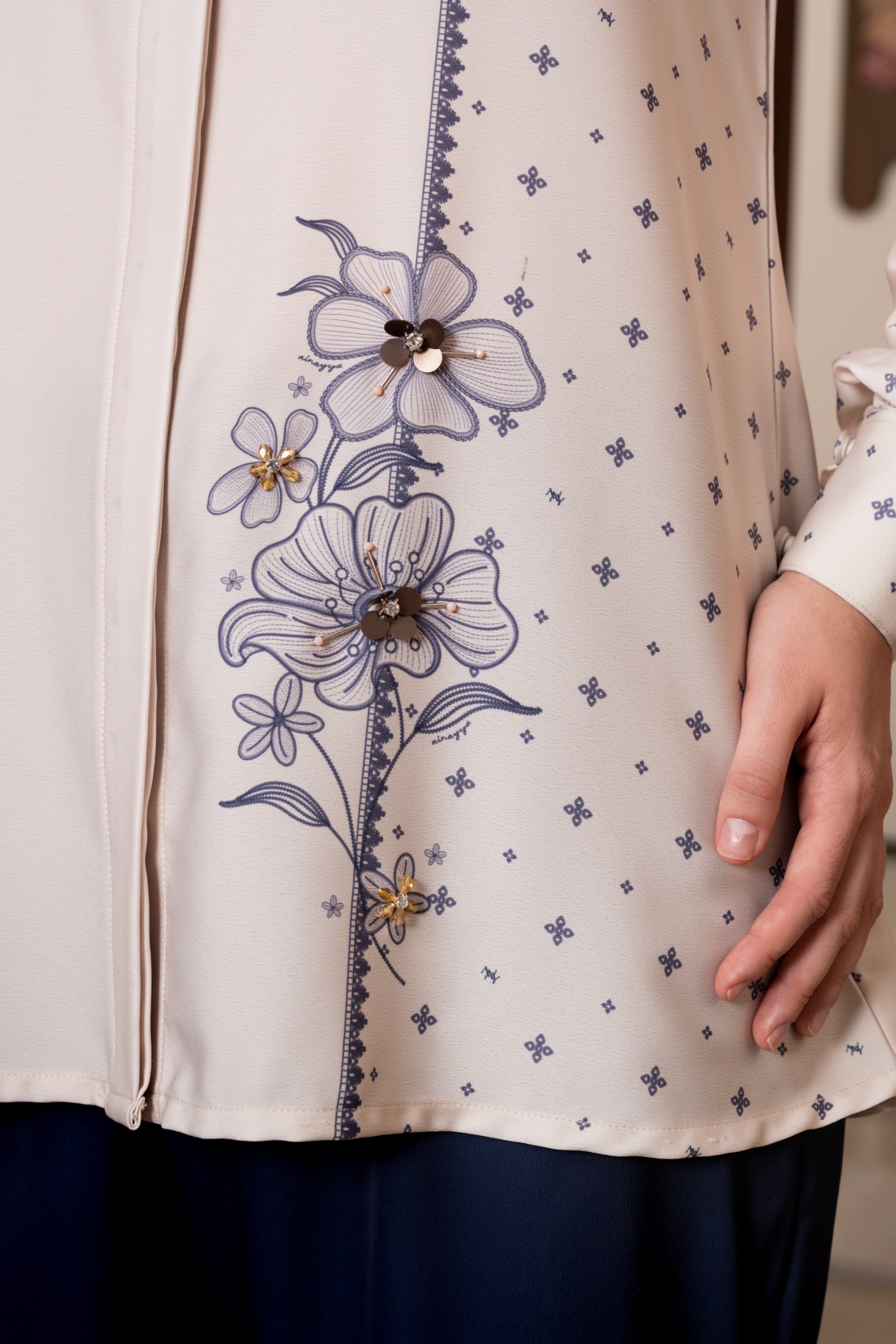 Althea Blouse in Ink Blue