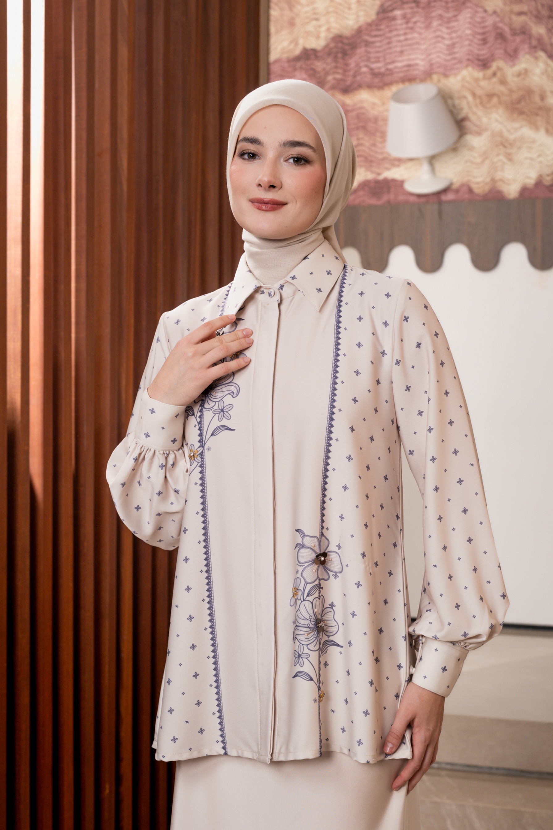 Althea Blouse in Ink Blue