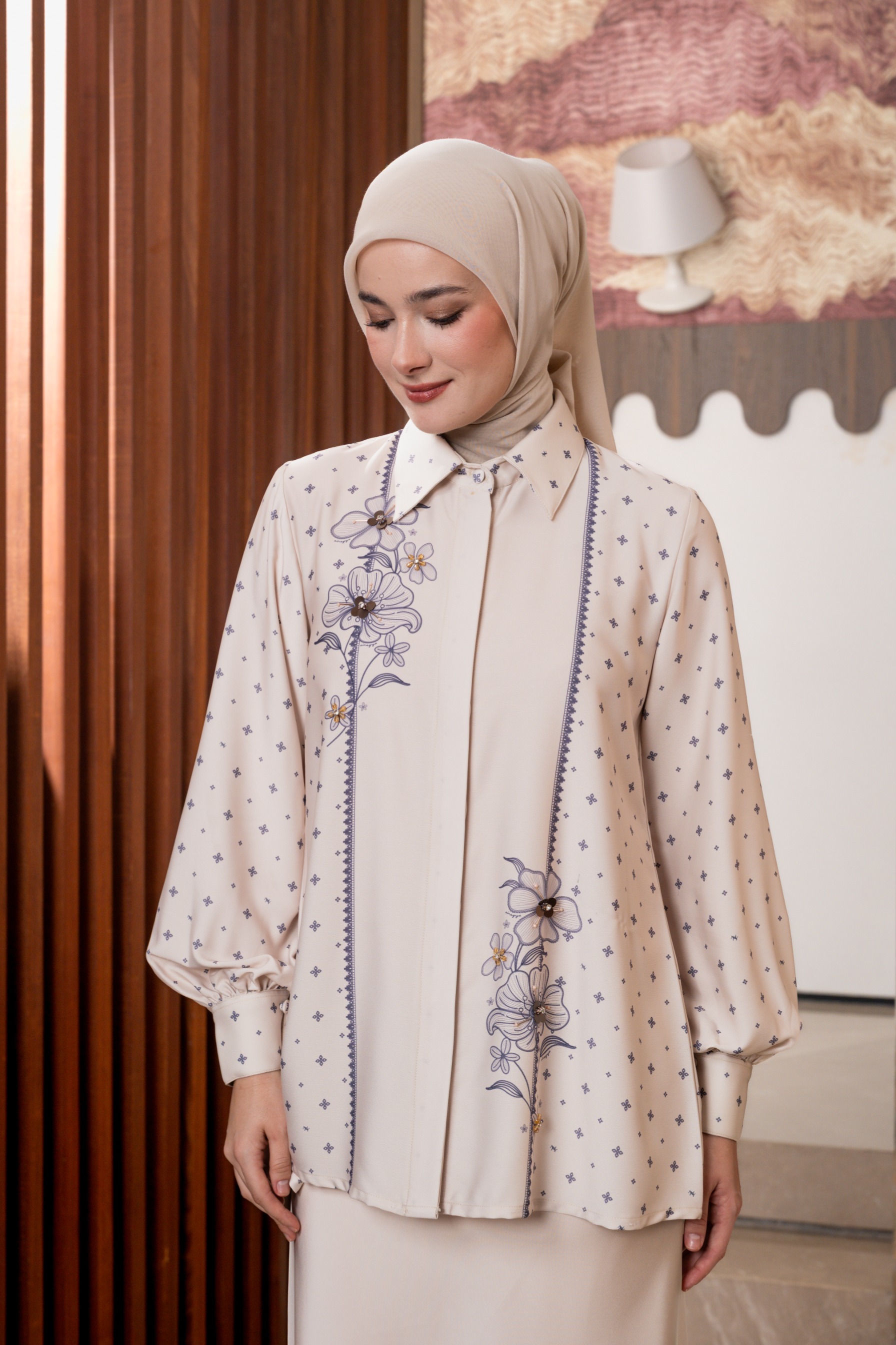 Althea Blouse in Ink Blue