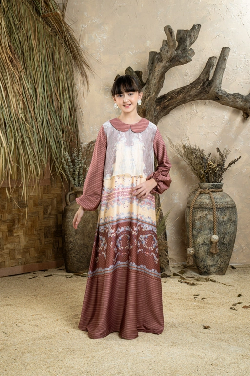 Image of PO Imara Dress Anak in Russet Maple