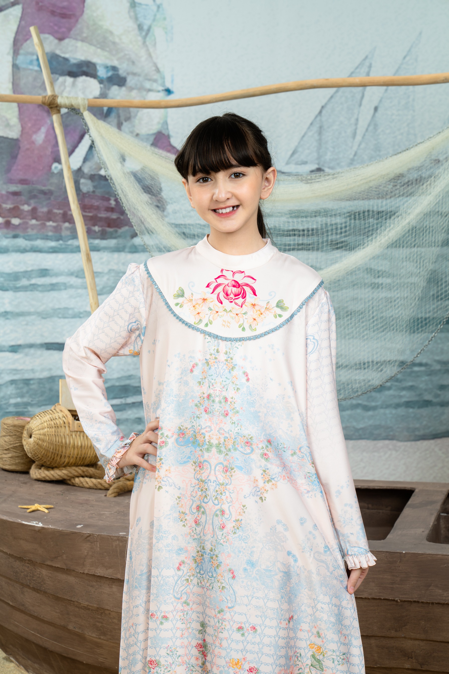 Keumala Dress Anak in Ocean sky