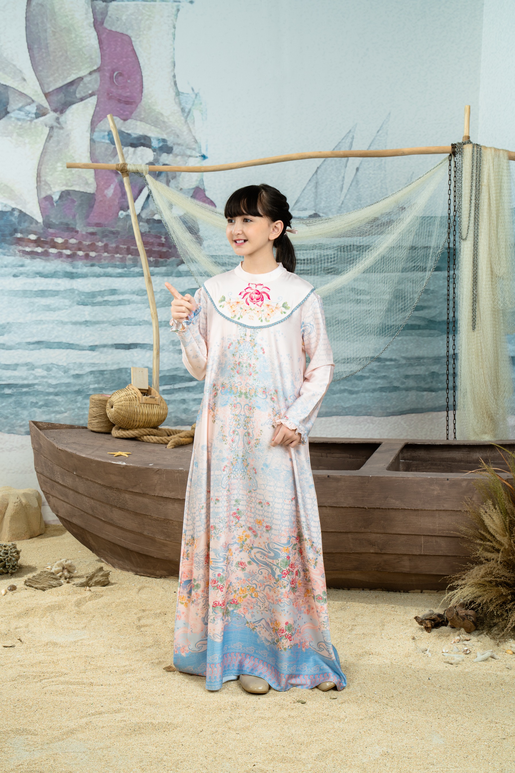 Keumala Dress Anak in Ocean sky