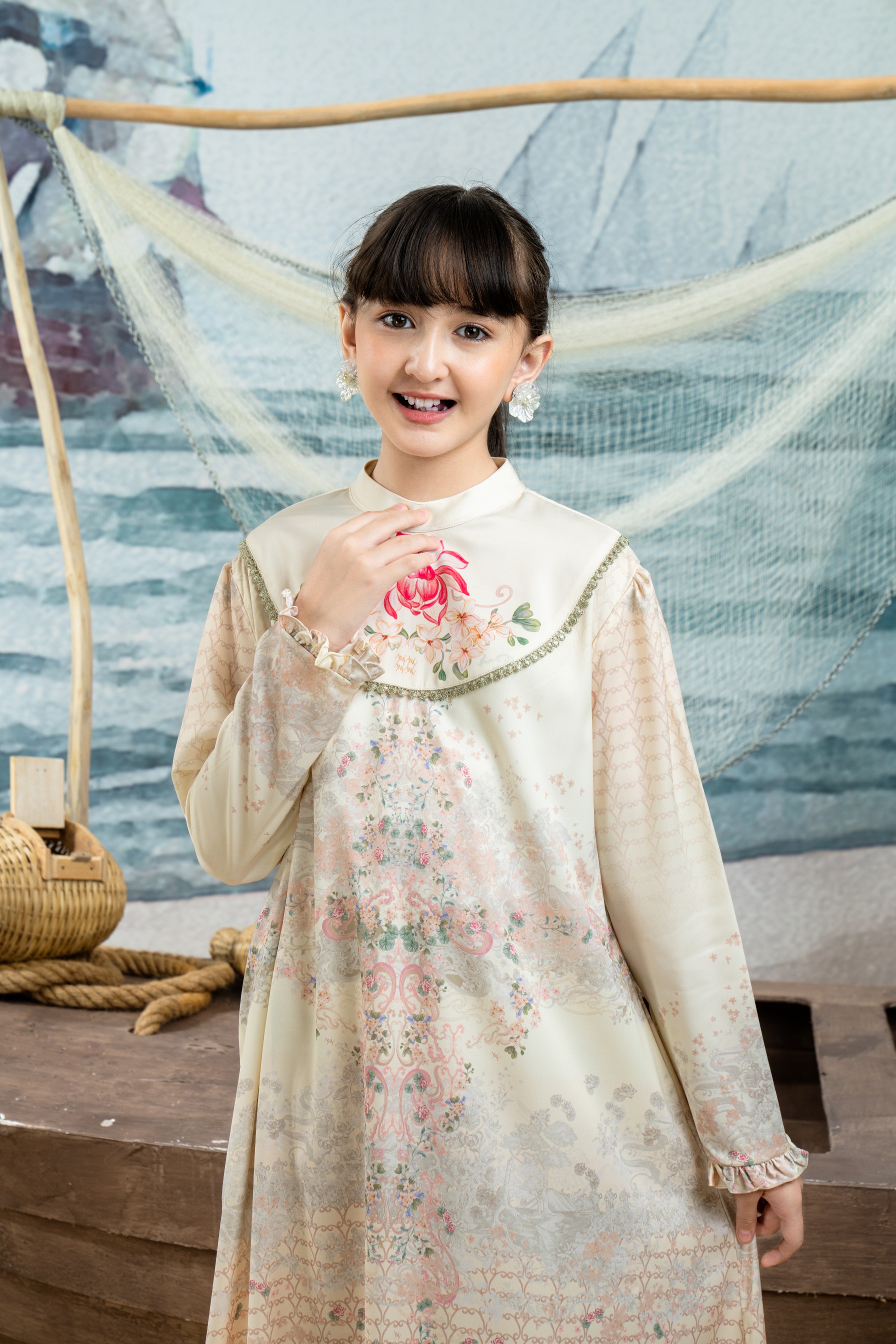 Keumala Dress Anak in Light Butter