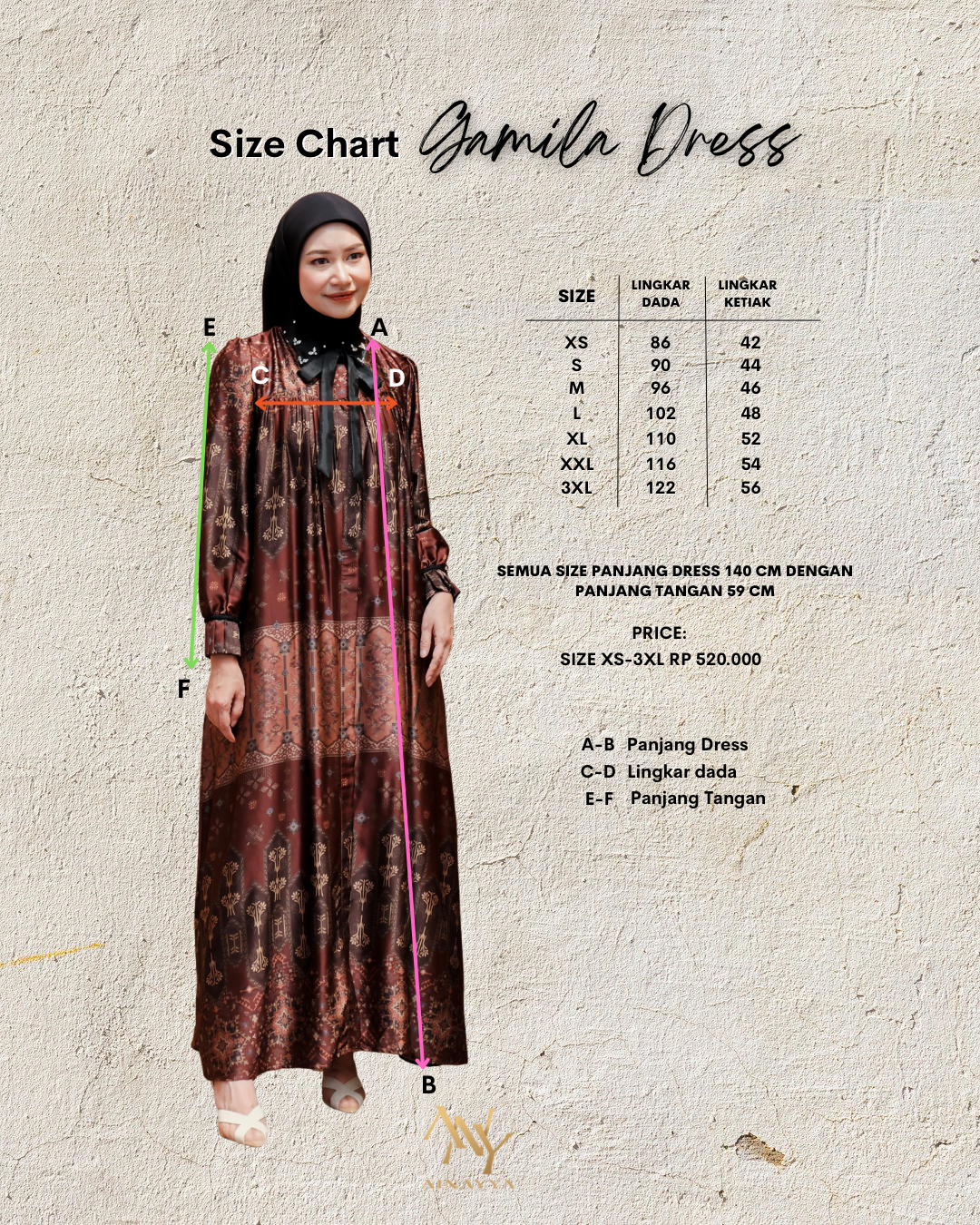 Gamila Dress in Brunette
