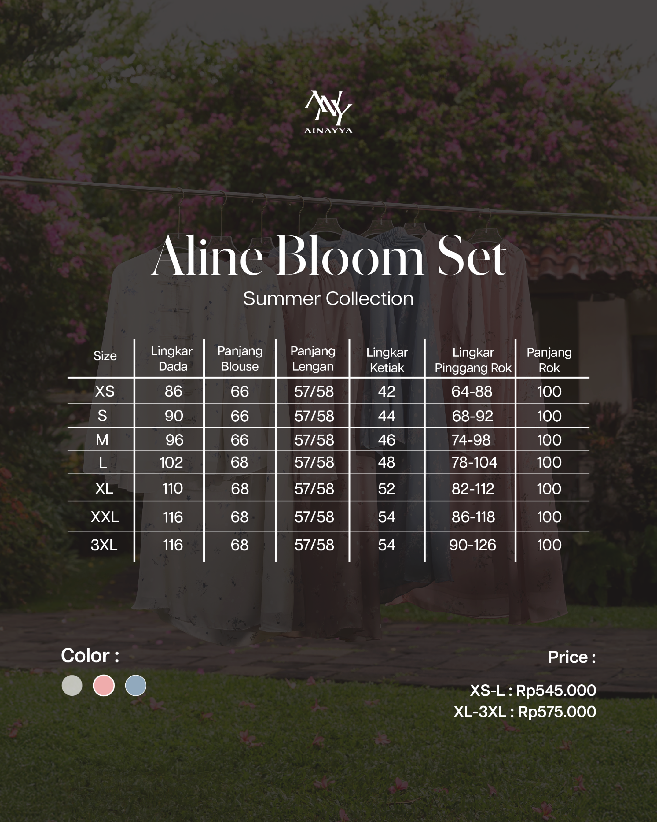 Aline Bloom Set in River Blue