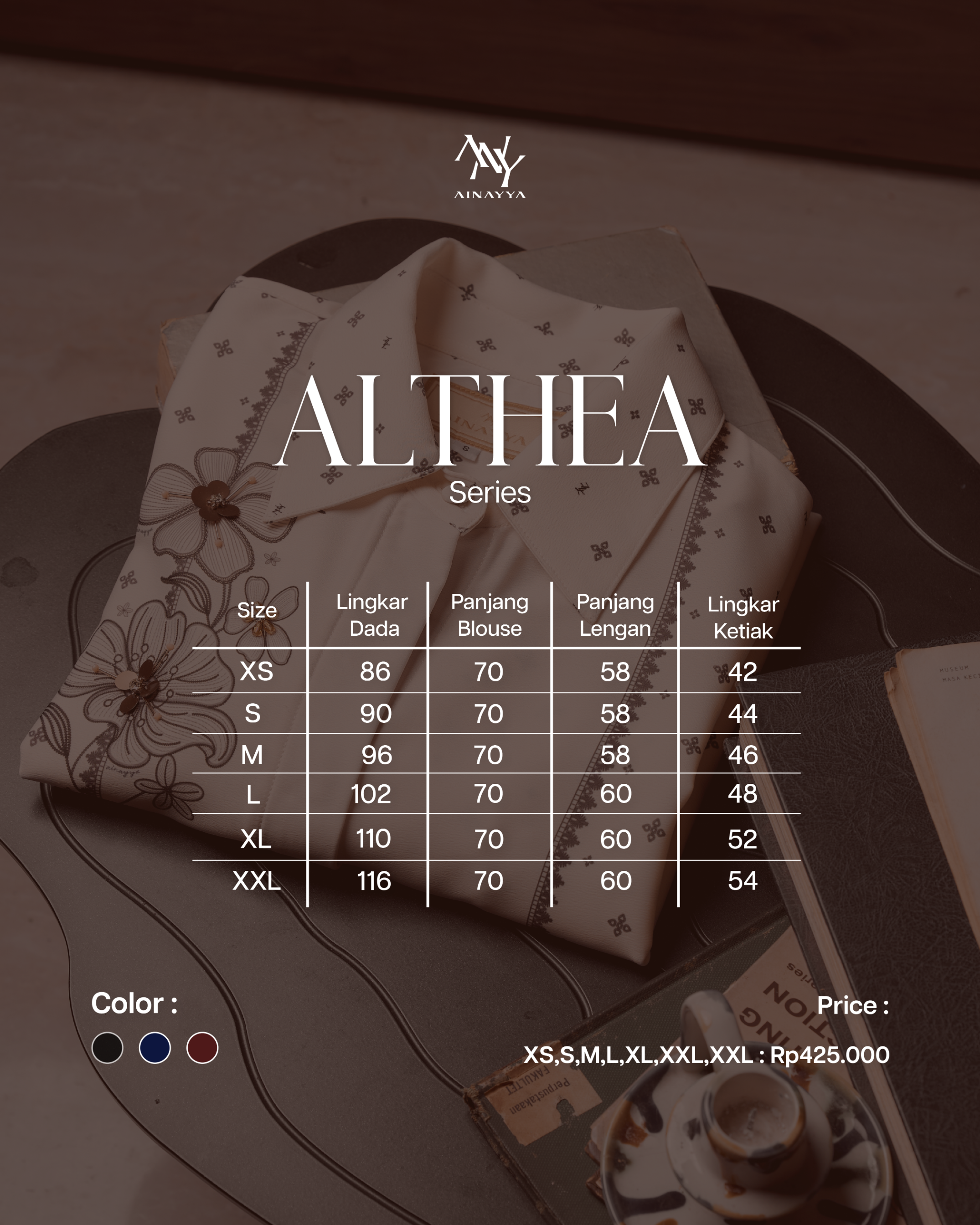 Althea Blouse in Dark Onyx