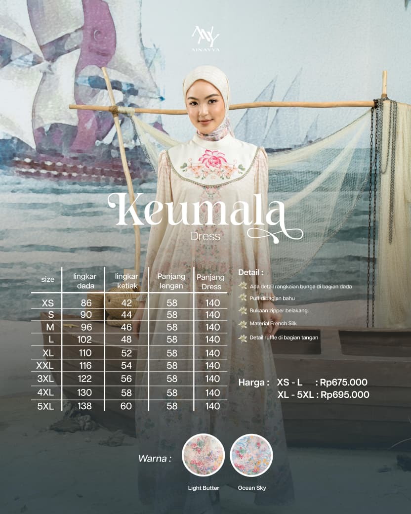 Keumala Dress in Ocean Sky