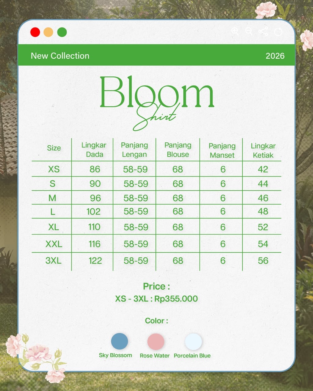 Bloom Shirt in Porcelain Blue