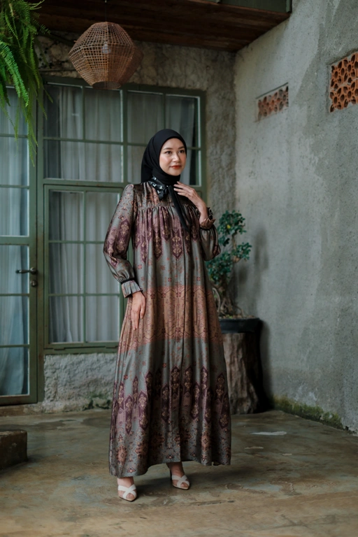 Image of Gamila Dress in Antique Green