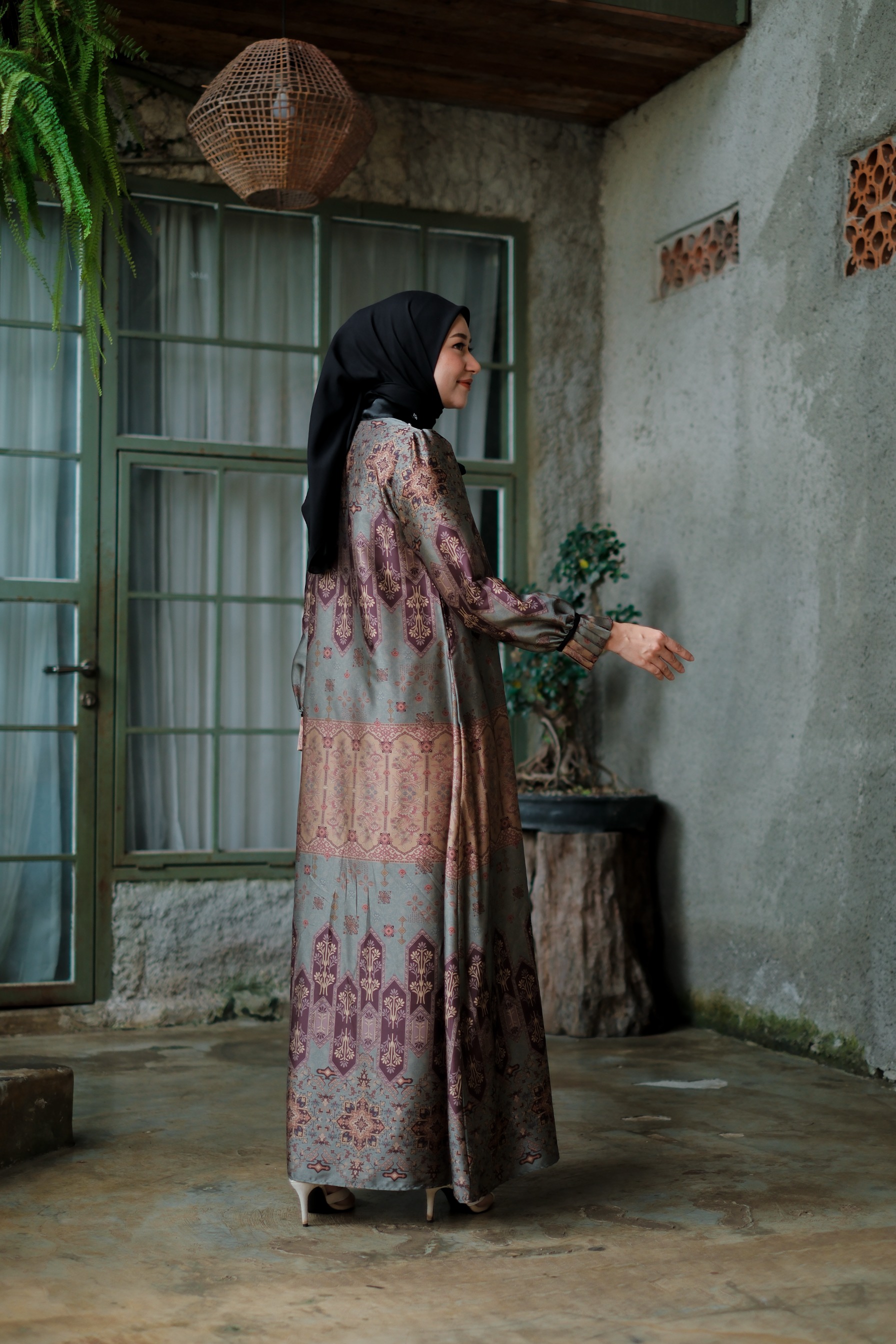 Gamila Dress in Antique Green