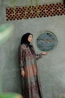 Gamila Dress in Antique Green