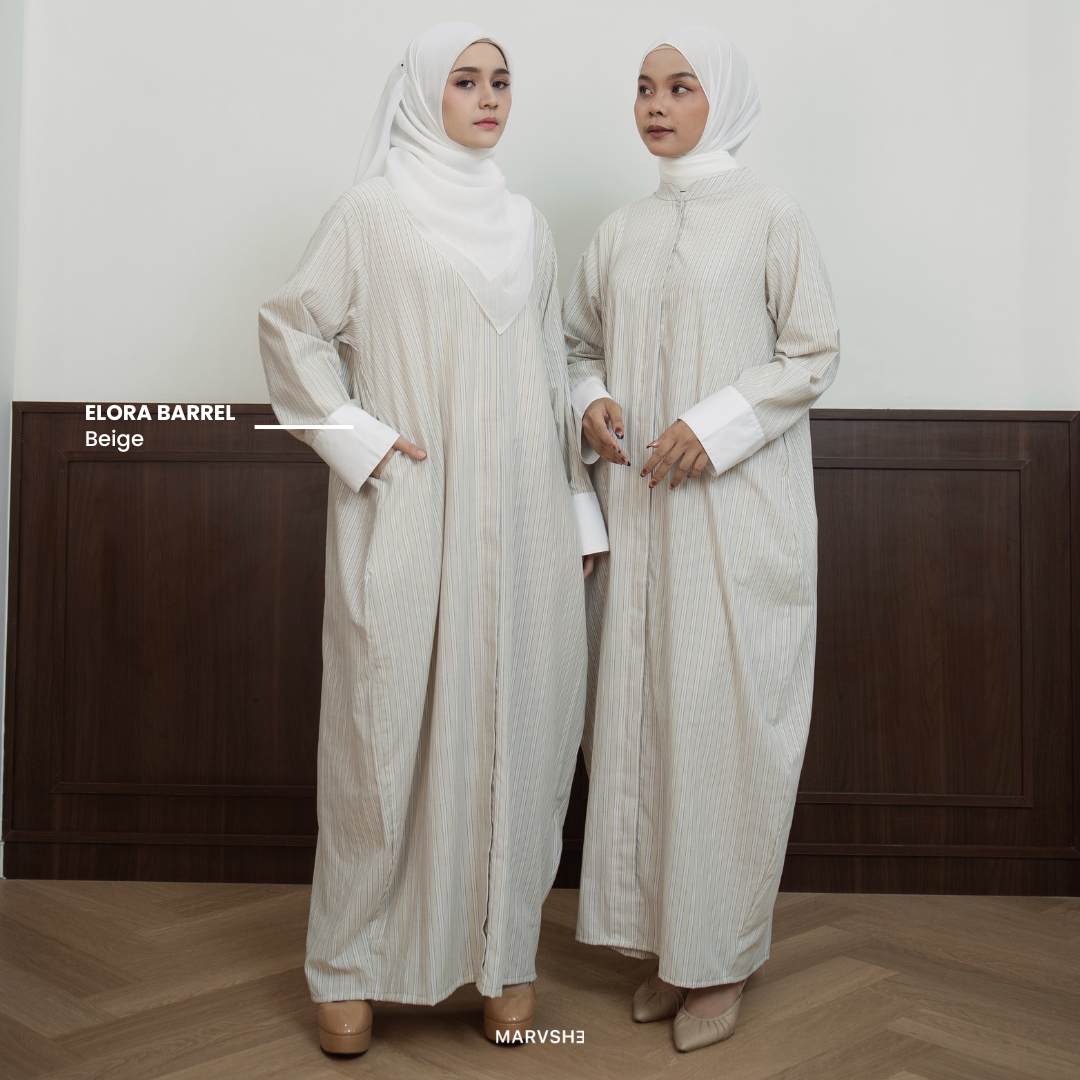 Elora Barrel Abaya Dress Busui Friendly - MARVSHE