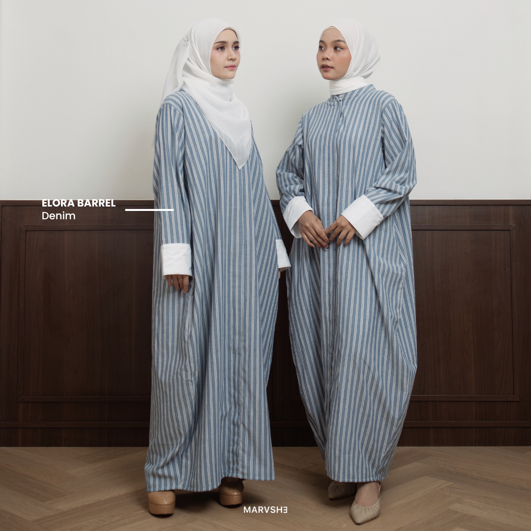 Elora Barrel Abaya Dress Busui Friendly - MARVSHE