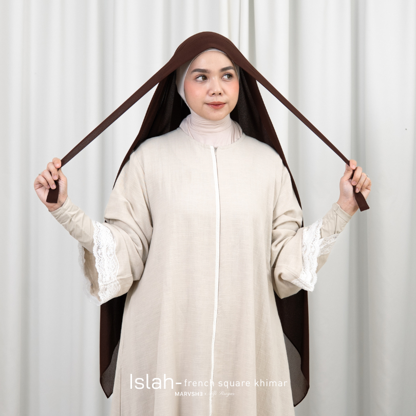 ISLAH French Square Khimar Bandana Lace Marvshe x Alfisiregar
