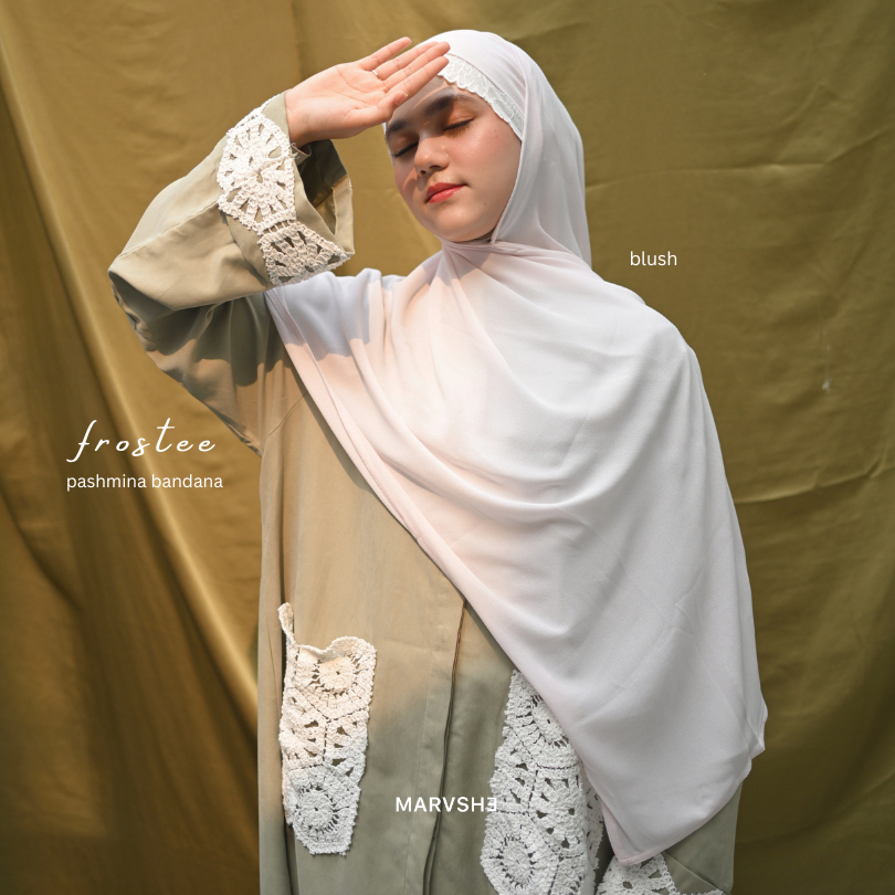 Frostee Pashmina Bandana Pashban | Khimar Bandana Semi Instant Syar’i Chiffon Air Technology