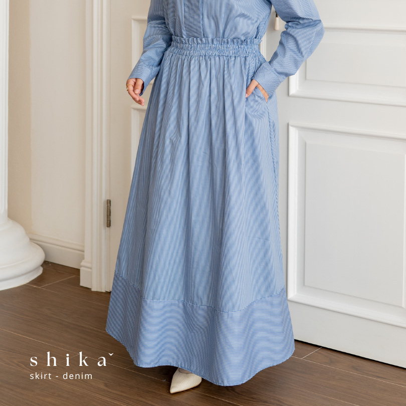 Shika SUMMER SET Stiripe one set busui setelan wanita cotton - Marvshe