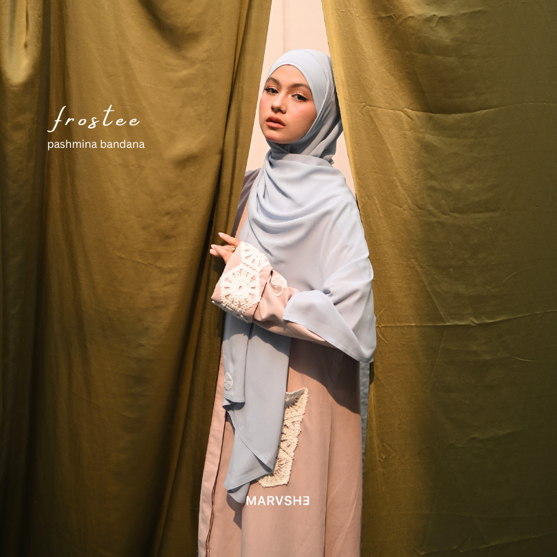 Frostee Pashmina Bandana Pashban | Khimar Bandana Semi Instant Syar’i Chiffon Air Technology