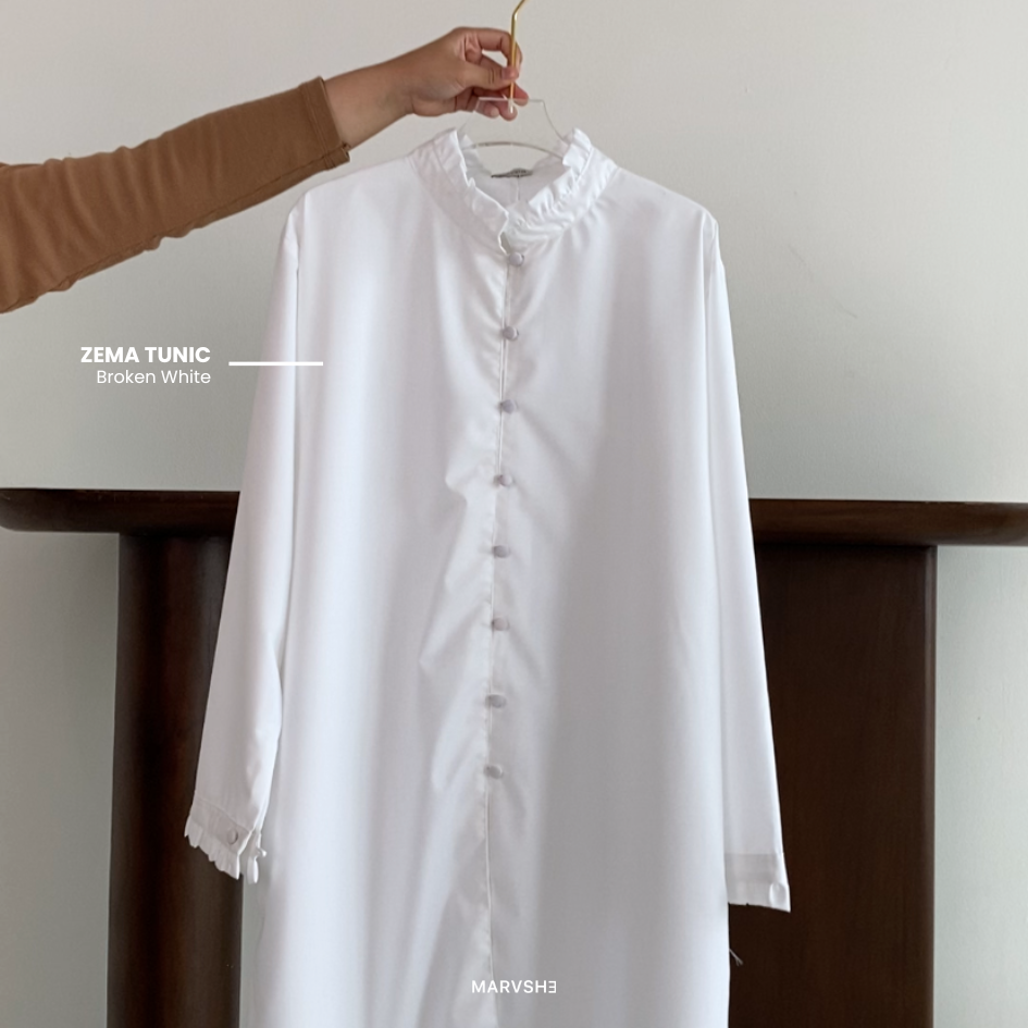 MARVSHE Zema Tunik Baju Kurung Malaysia Renda Cotton