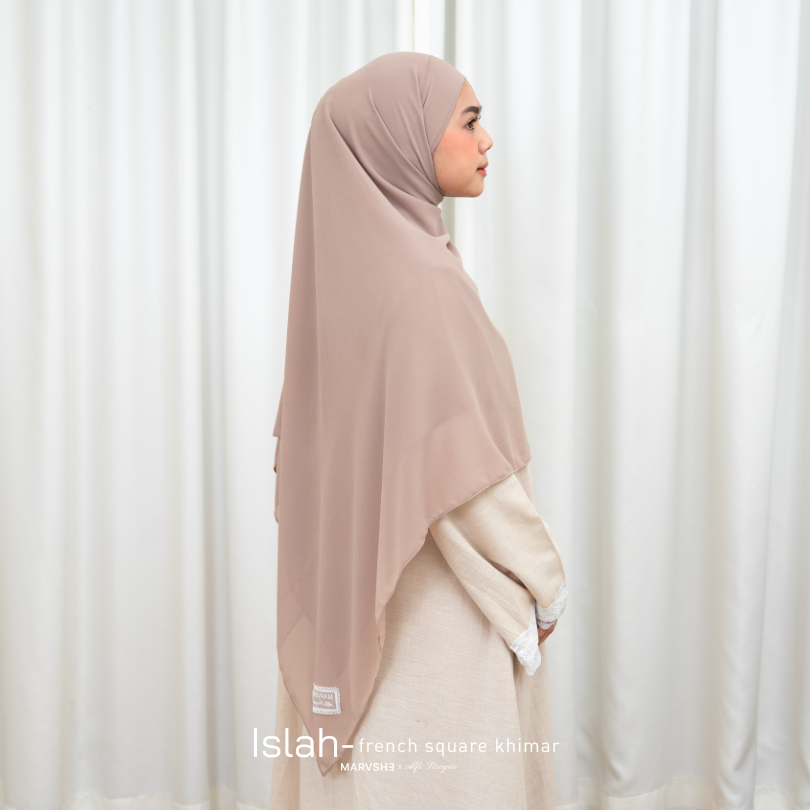 ISLAH French Square Khimar Bandana Lace Marvshe x Alfisiregar