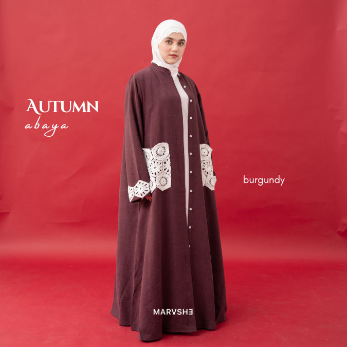 Autumn Abaya Lace Embroidery | Abaya Cupro Busui Friendly Abaya Ramadhan dan Umroh
