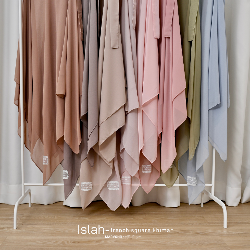 ISLAH French Square Khimar Bandana Lace Marvshe x Alfisiregar