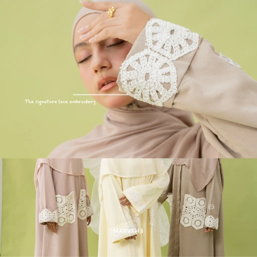 Autumn Abaya Lace Embroidery | Abaya Cupro Busui Friendly Abaya Ramadhan dan Umroh