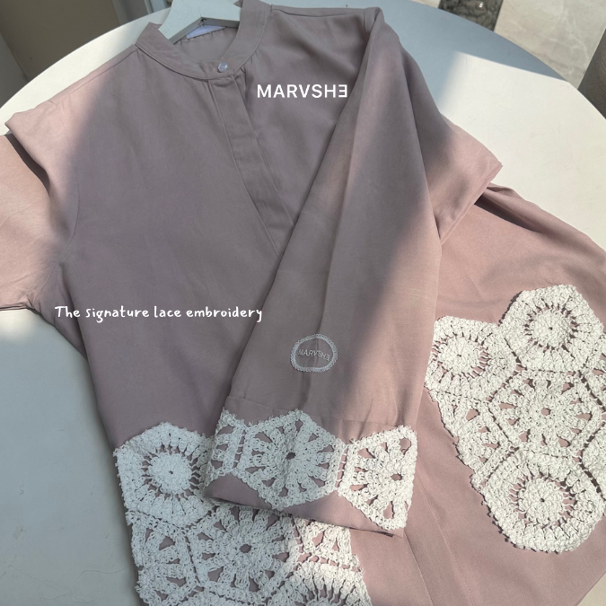 Autumn Abaya Lace Embroidery | Abaya Cupro Busui Friendly Abaya Ramadhan dan Umroh