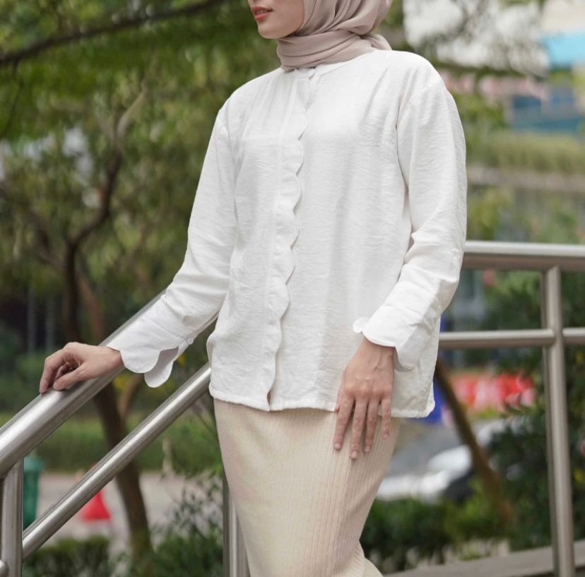 Levronka Oversized Shirt Wavy Cutting - Marvshe