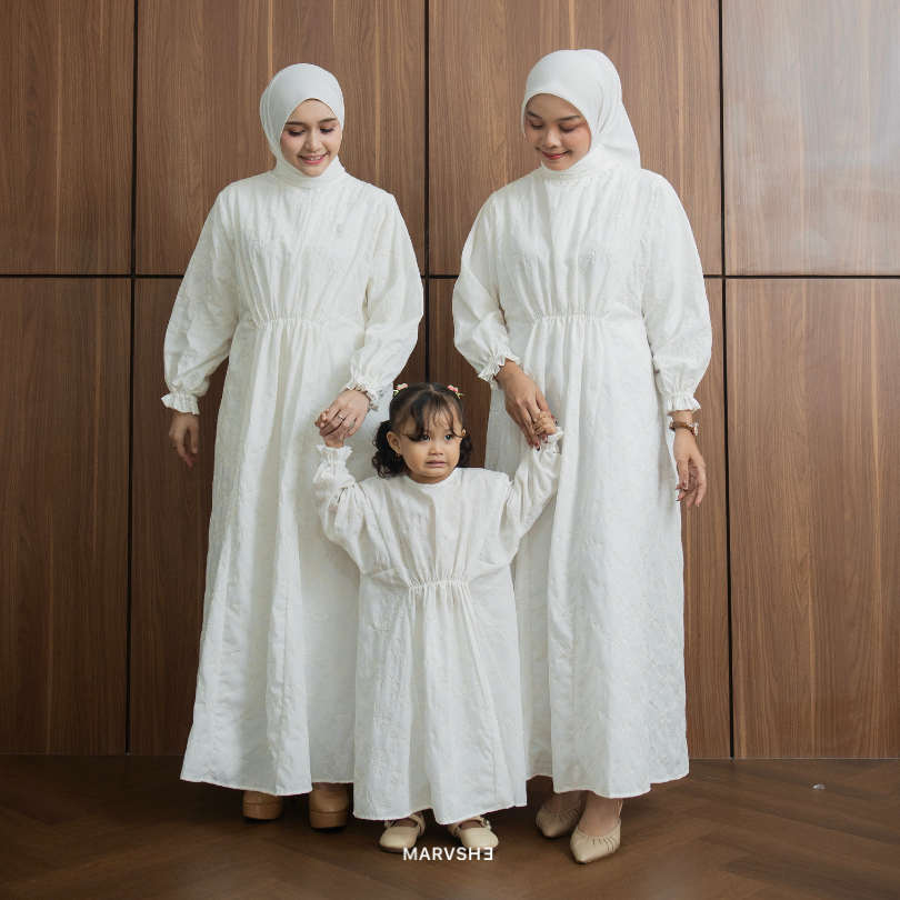 Rayara Kaftan Embroidery Ibu dan Anak Couple - Marvshe