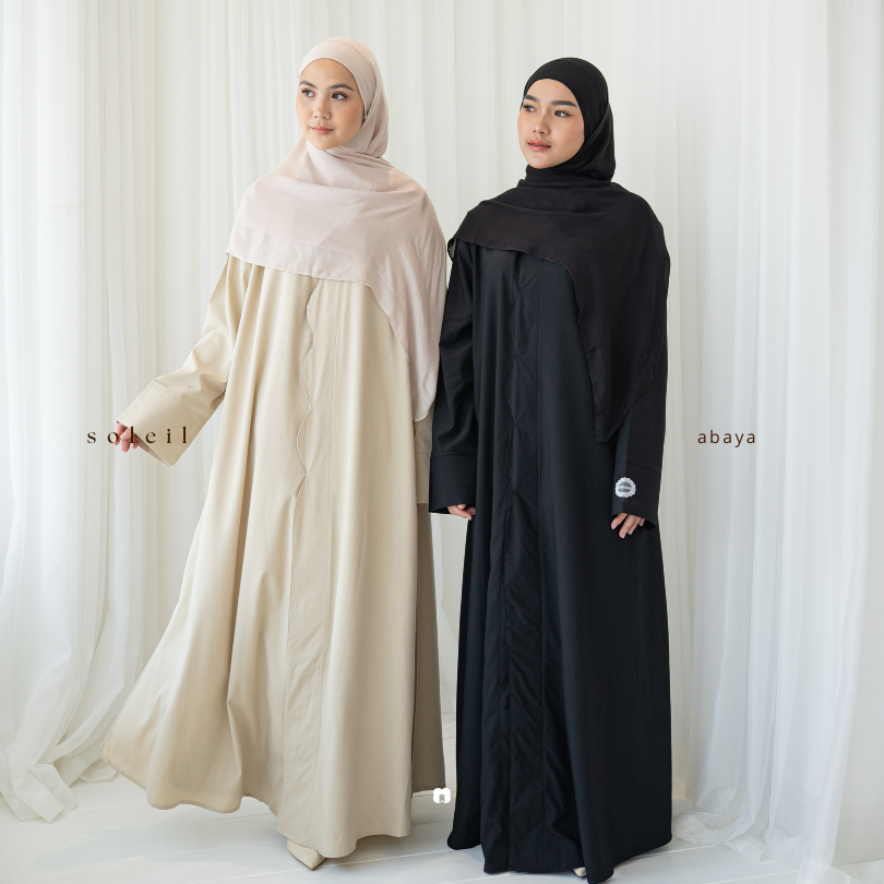 Soleil Abaya Dress Abaya Wave cut Hidden Button Summer collection MARVSHE