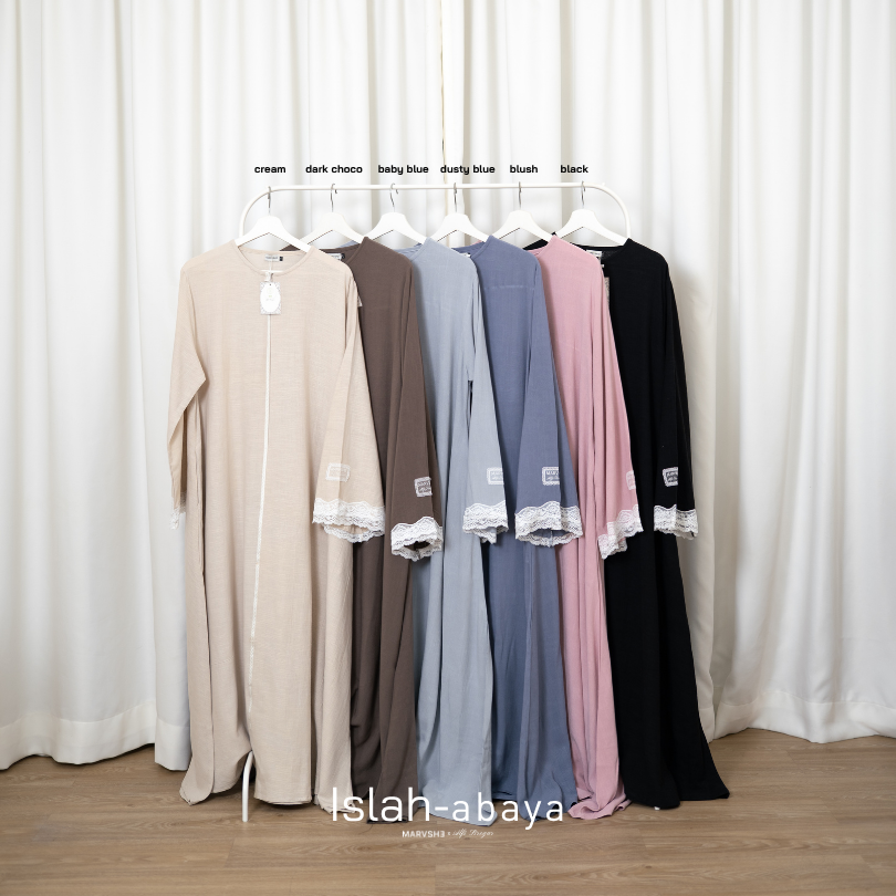 ISLAH Abaya Lace Embroidery Eco Linen Marvshe x Alfisiregar