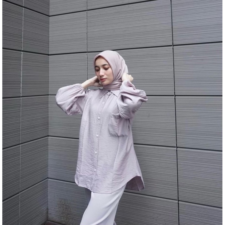 Alula shirt puff sleeve oversized shirt - Marvshe