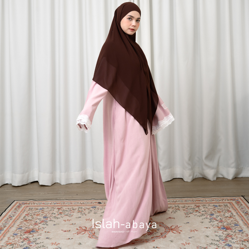 ISLAH Abaya Lace Embroidery Eco Linen Marvshe x Alfisiregar